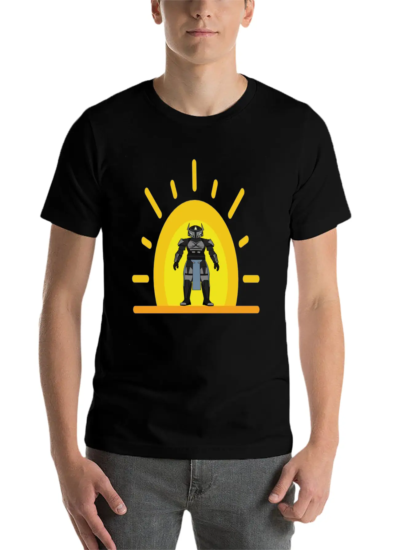 Star Wars Mens Mandalorian Warrior Graphic T-shirt Unisex Casual T-Shirt – Clean Design For Daily Comfort