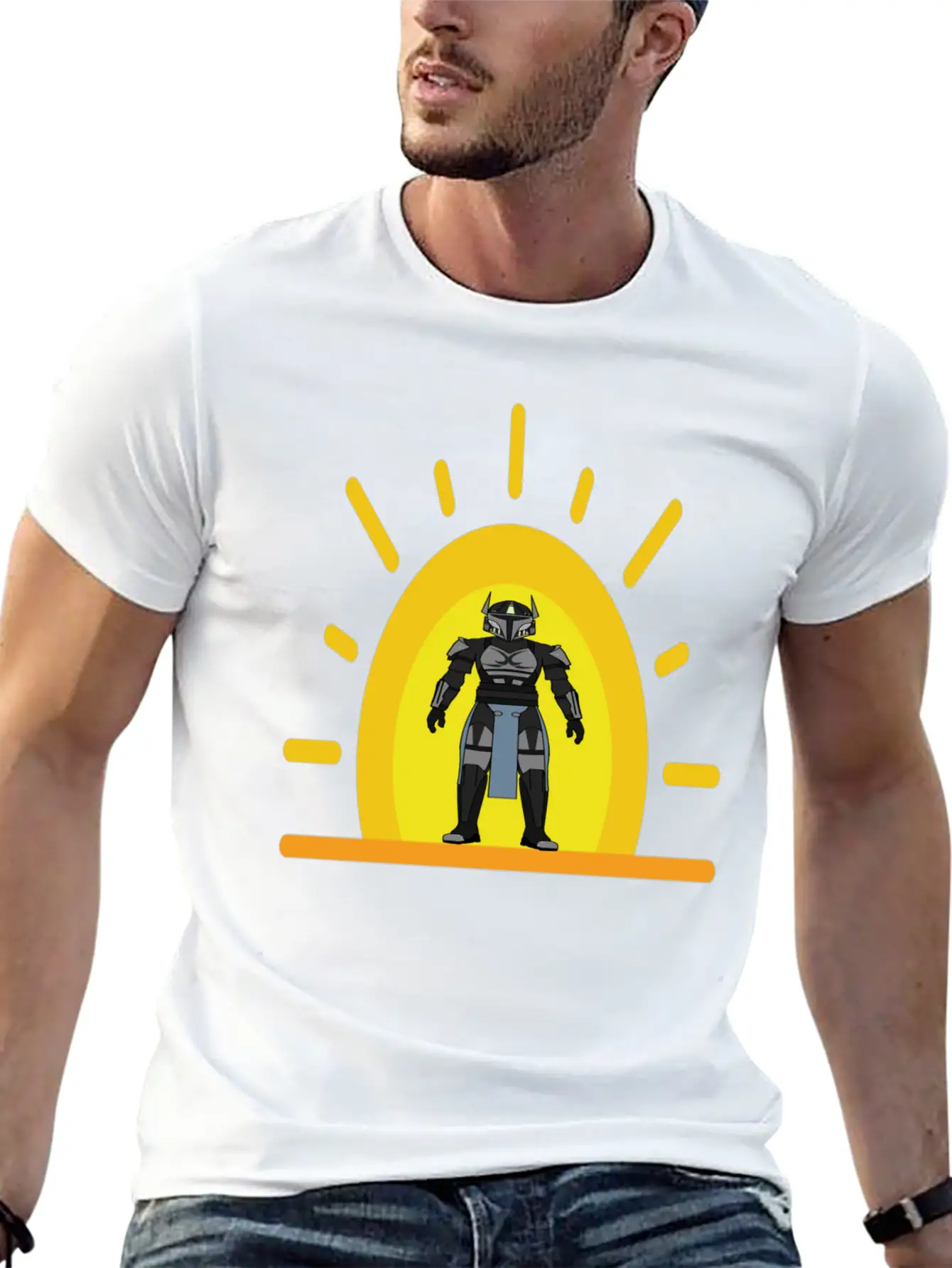 Star Wars Mens Mandalorian Warrior Graphic T-shirt Unisex Casual T-Shirt – Clean Design For Daily Comfort