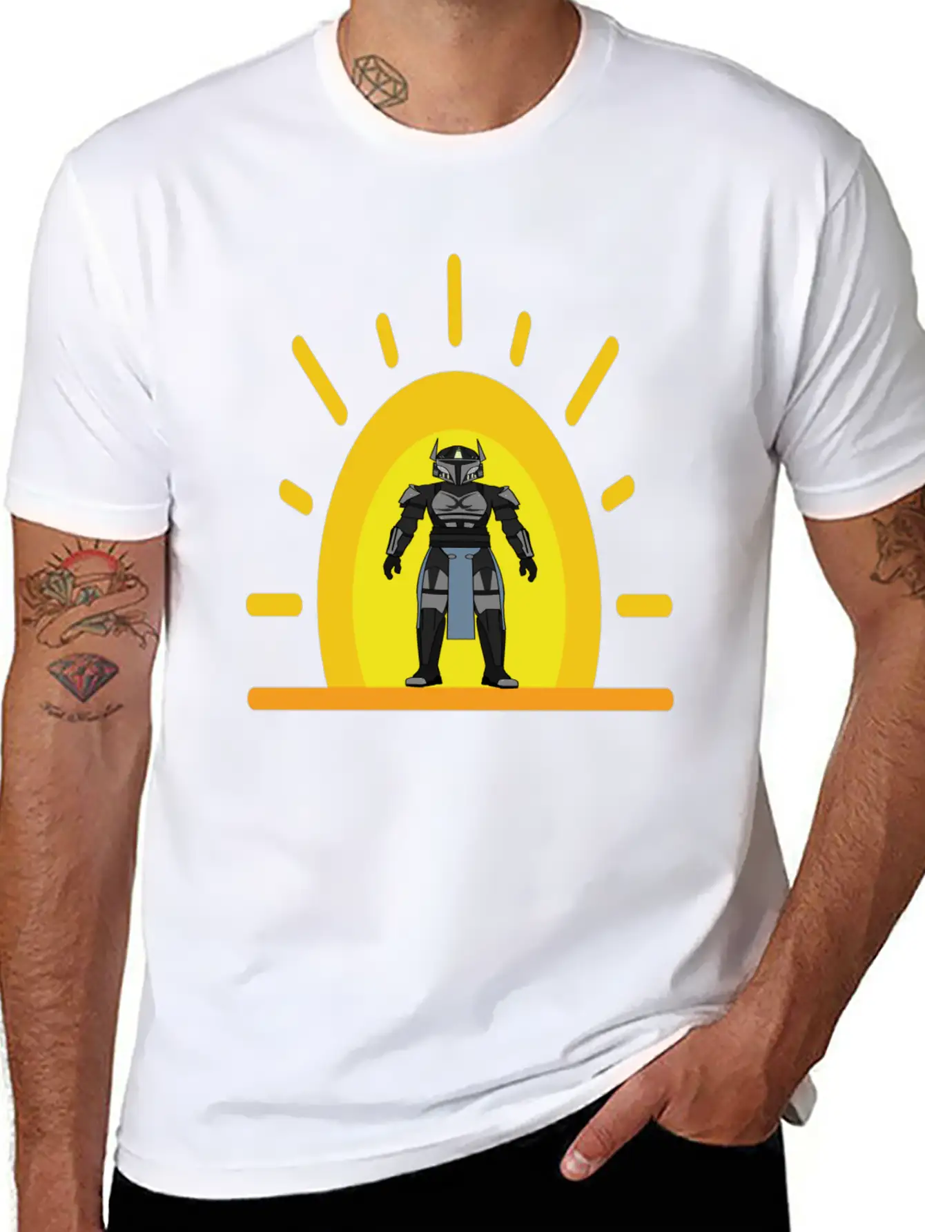 Star Wars Mens Mandalorian Warrior Graphic T-shirt Unisex Casual T-Shirt – Clean Design For Daily Comfort