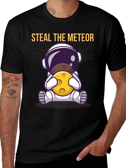 "Steal The Meteor" By A 5 Yr Old Unisex Casual T-Shirt – Clean Design For Daily Comfort