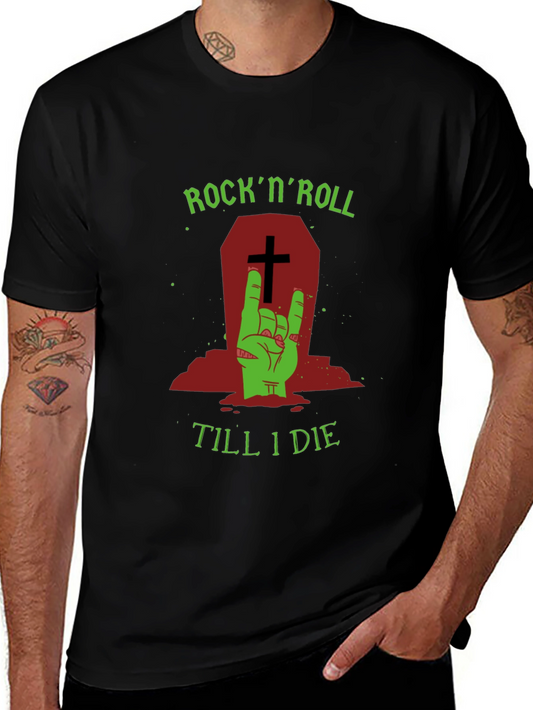 Rock n Roll Till I Die Graphic Tee - Zombie Hand