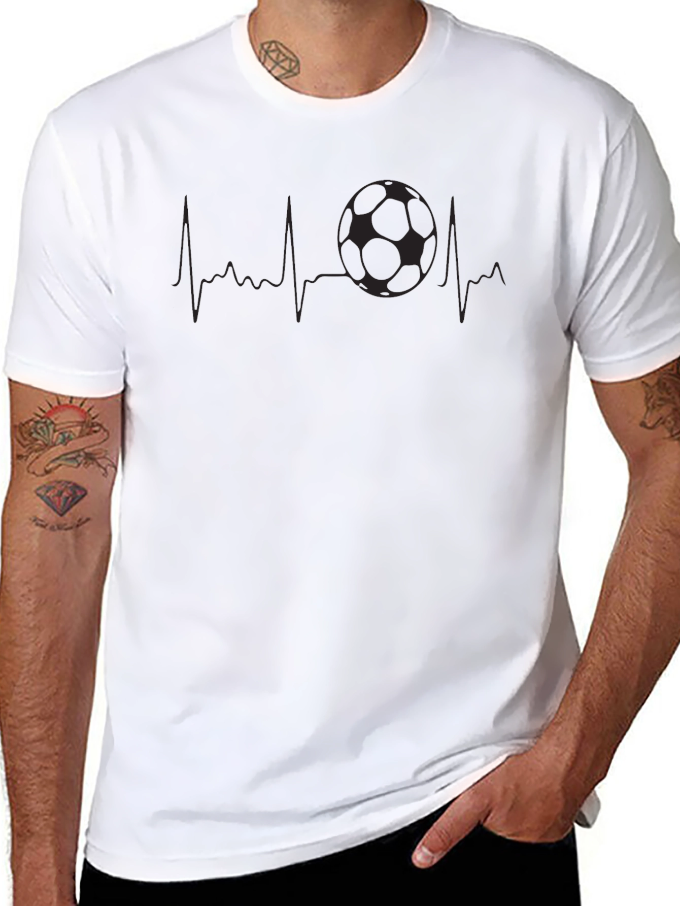 Soccer Heartbeat Graphic Tee - Black T-Shirt