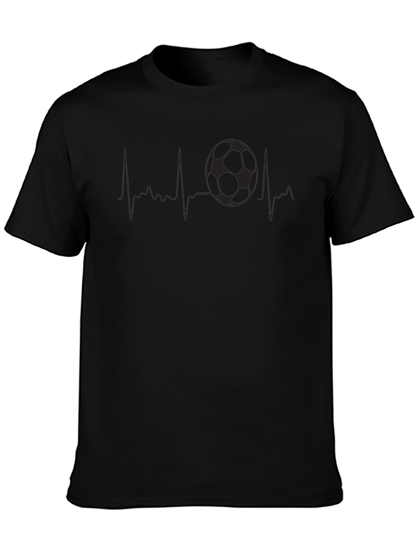 Soccer Heartbeat Graphic Tee - Black T-Shirt