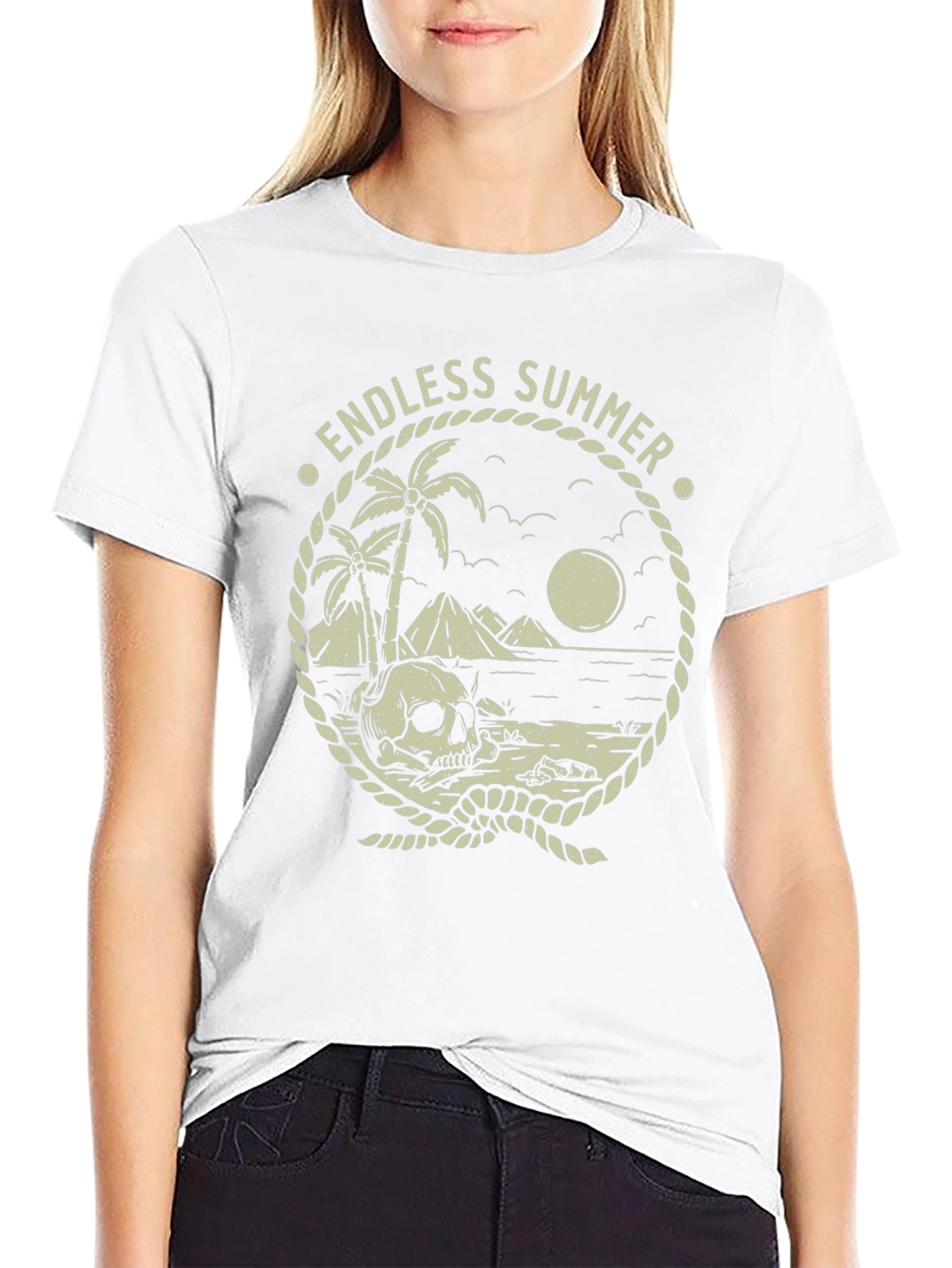 Endless Summer Skull Beach Graphic T-Shirt