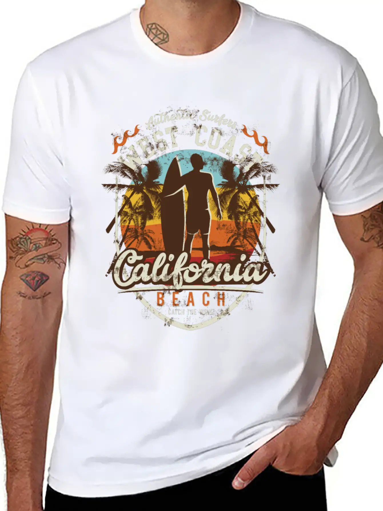 Surfing Surfer West Coast Surfing Strand Beach Unisex Casual T-Shirt – Clean Design For Daily Comfort
