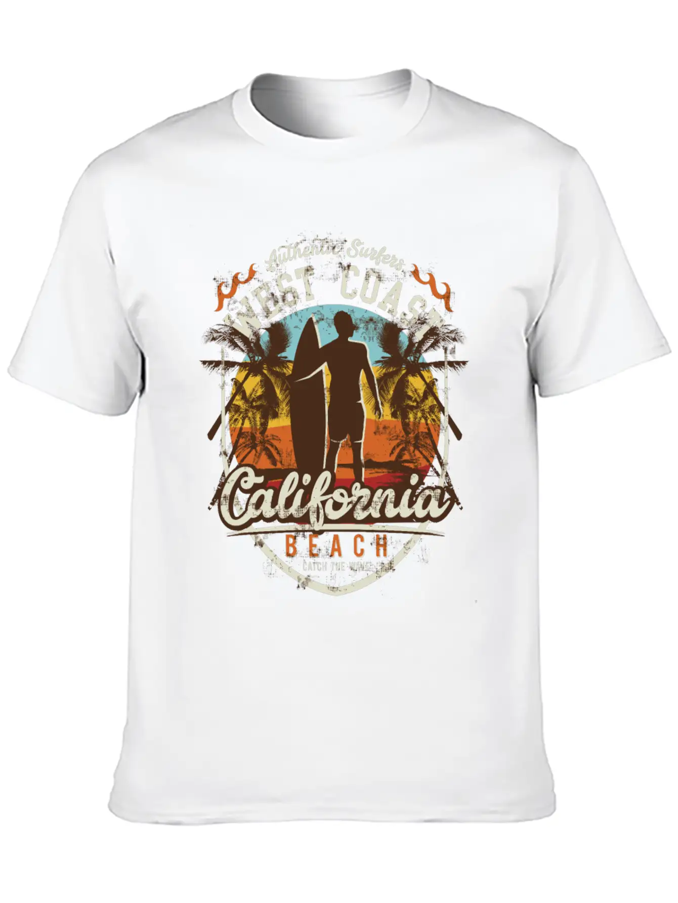 Surfing Surfer West Coast Surfing Strand Beach Unisex Casual T-Shirt – Clean Design For Daily Comfort