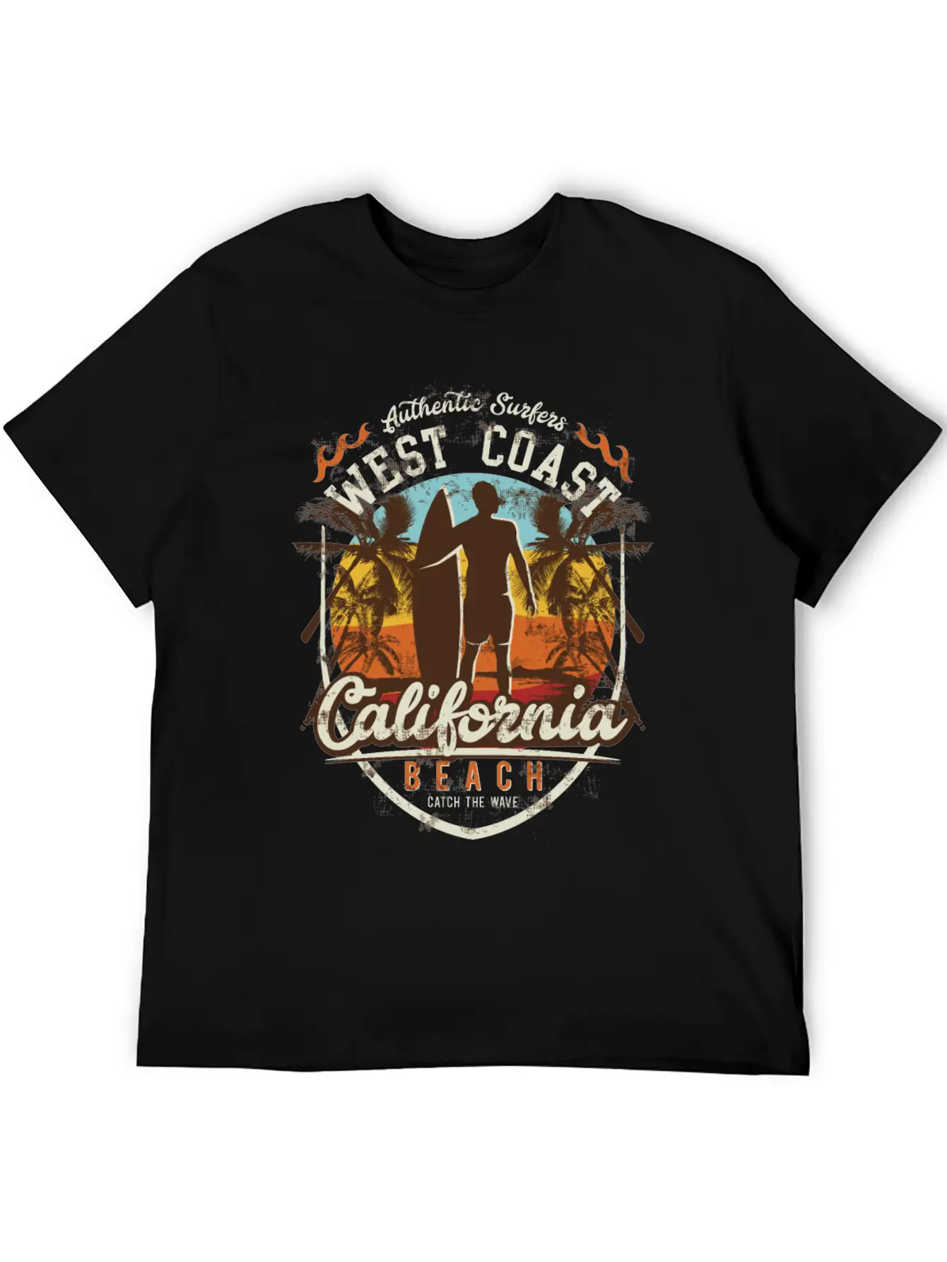 Surfing Surfer West Coast Surfing Strand Beach Unisex Casual T-Shirt – Clean Design For Daily Comfort