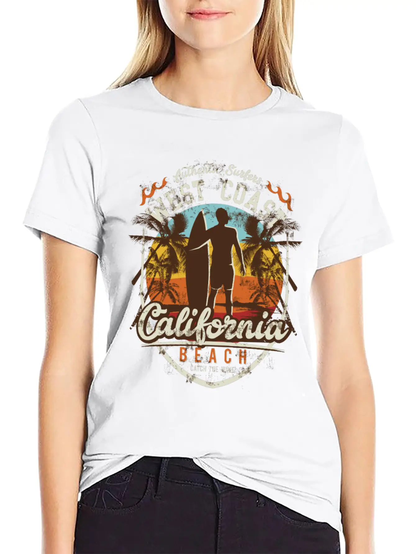 Surfing Surfer West Coast Surfing Strand Beach Unisex Casual T-Shirt – Clean Design For Daily Comfort