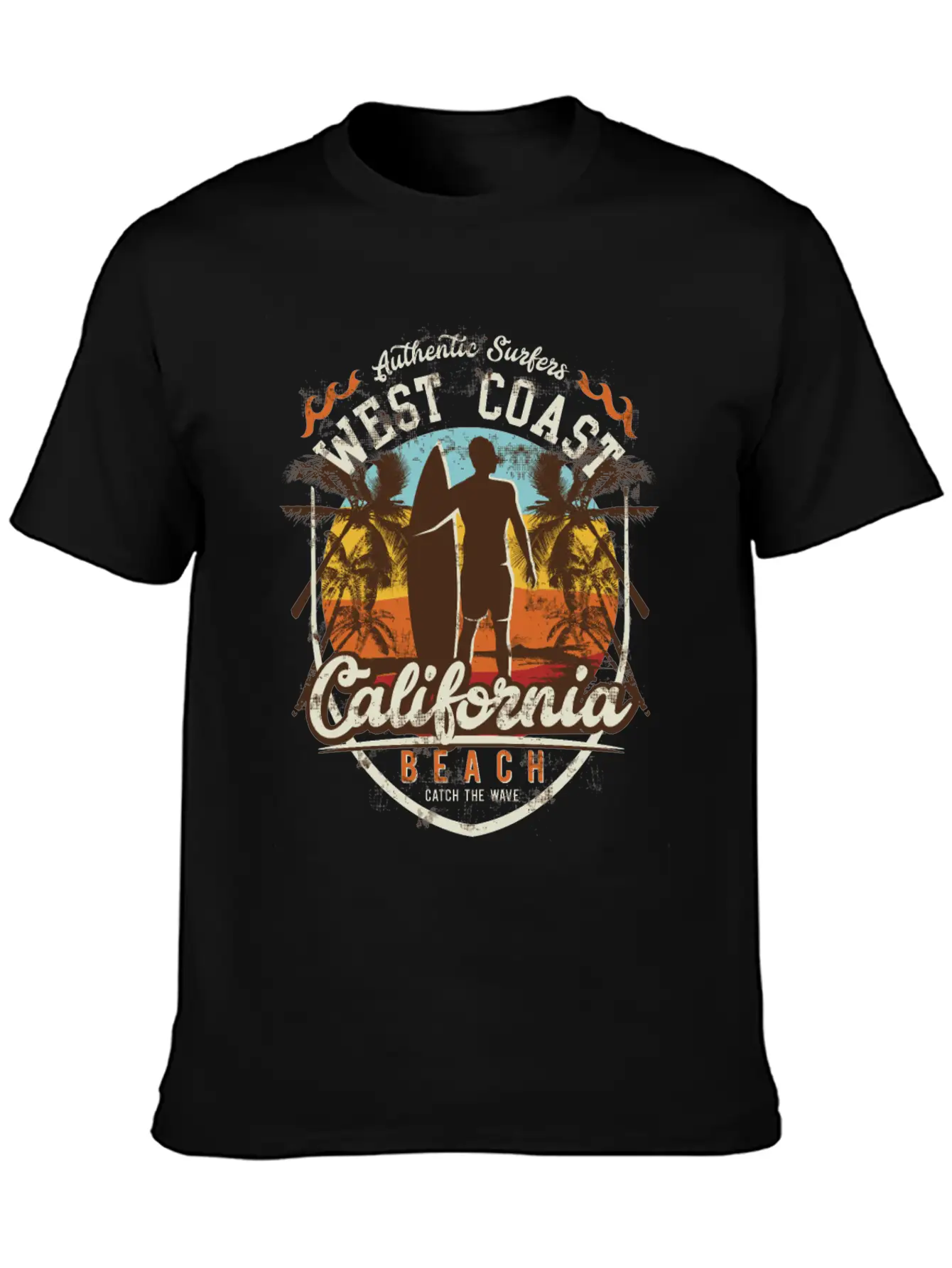 Surfing Surfer West Coast Surfing Strand Beach Unisex Casual T-Shirt – Clean Design For Daily Comfort