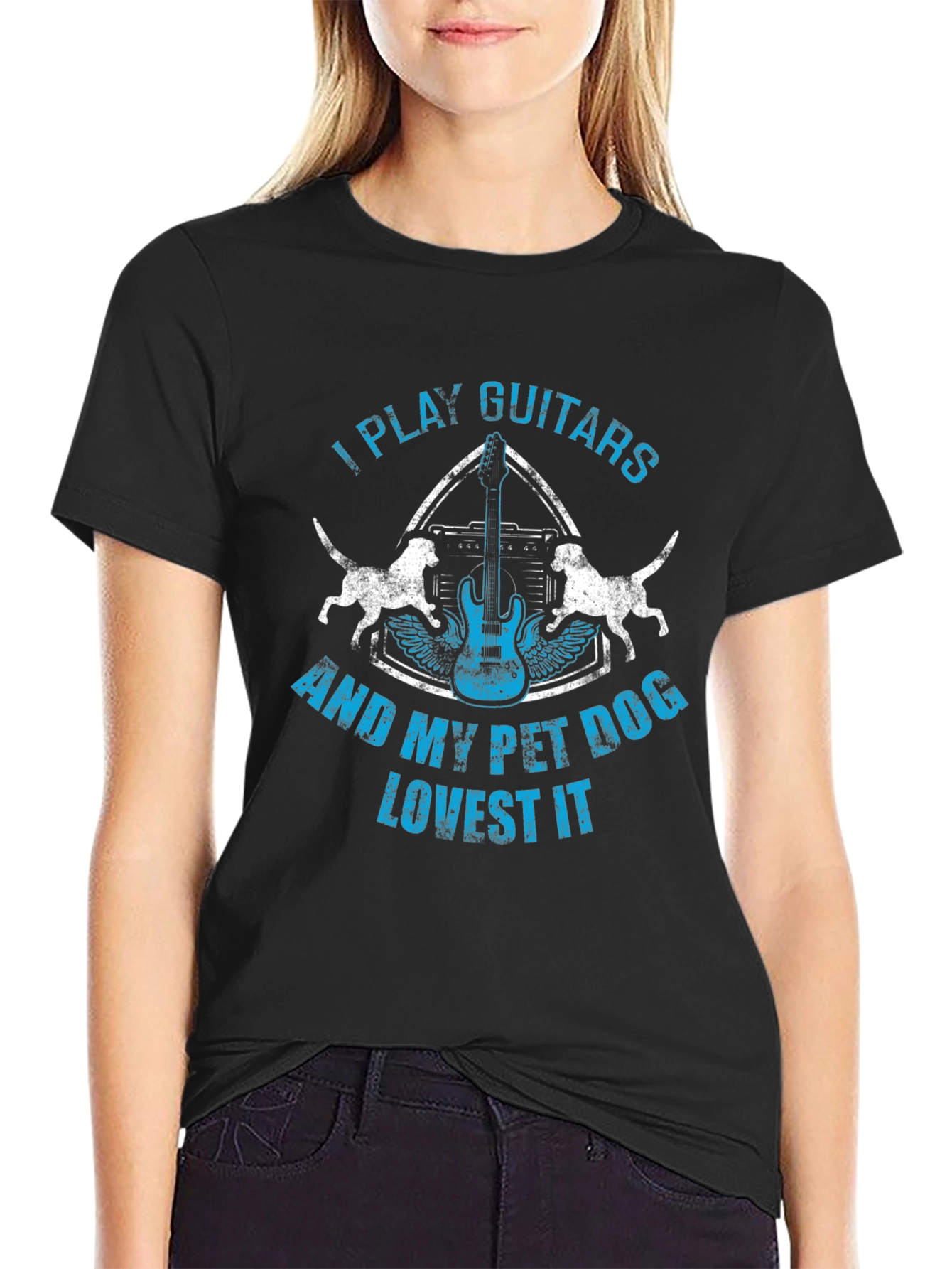 Guitar & Dog Lover Graphic Tee