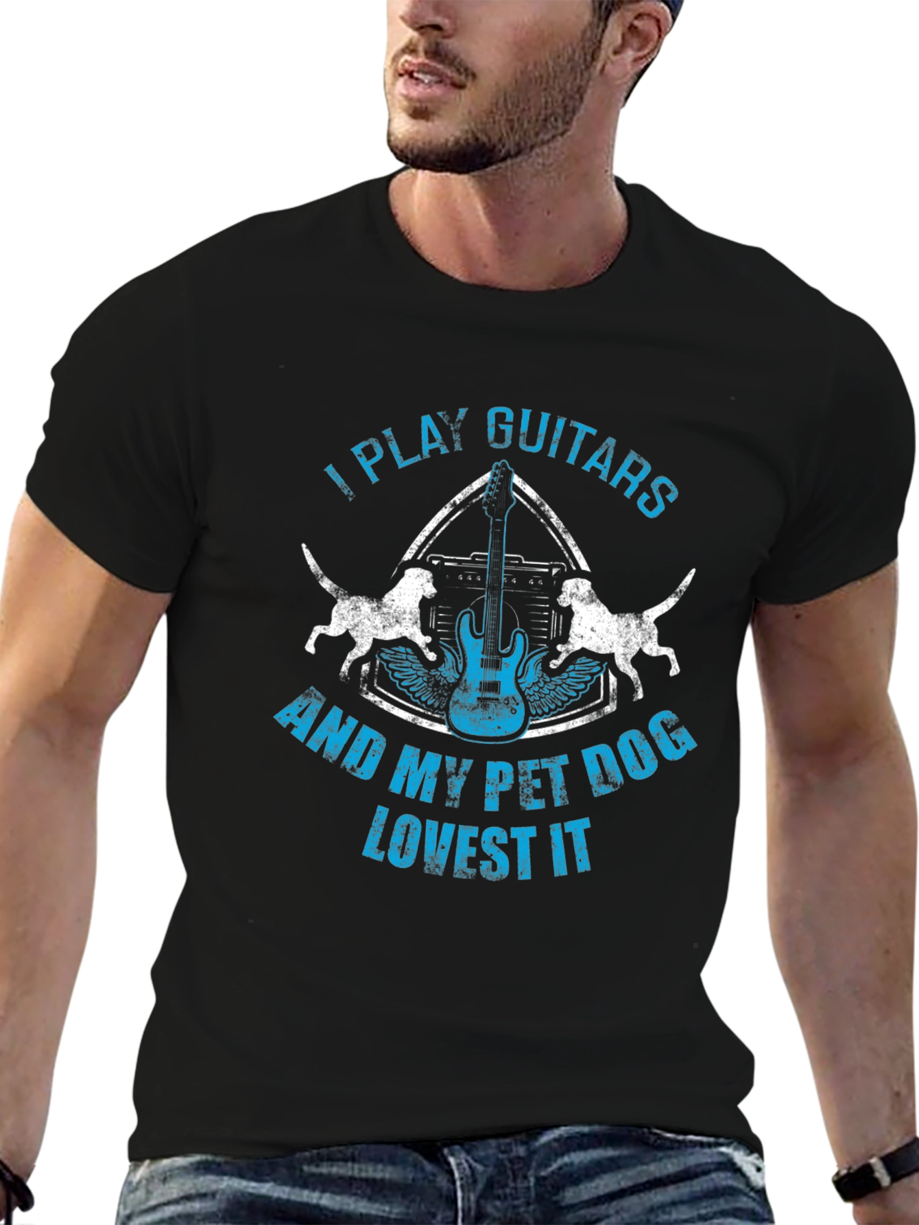 Guitar & Dog Lover Graphic Tee
