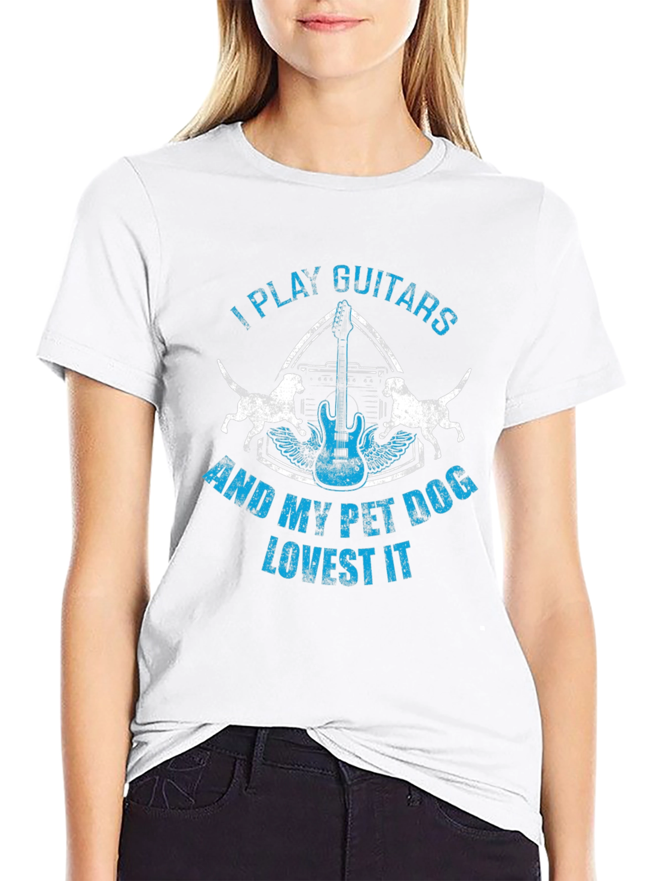 Guitar & Dog Lover Graphic Tee