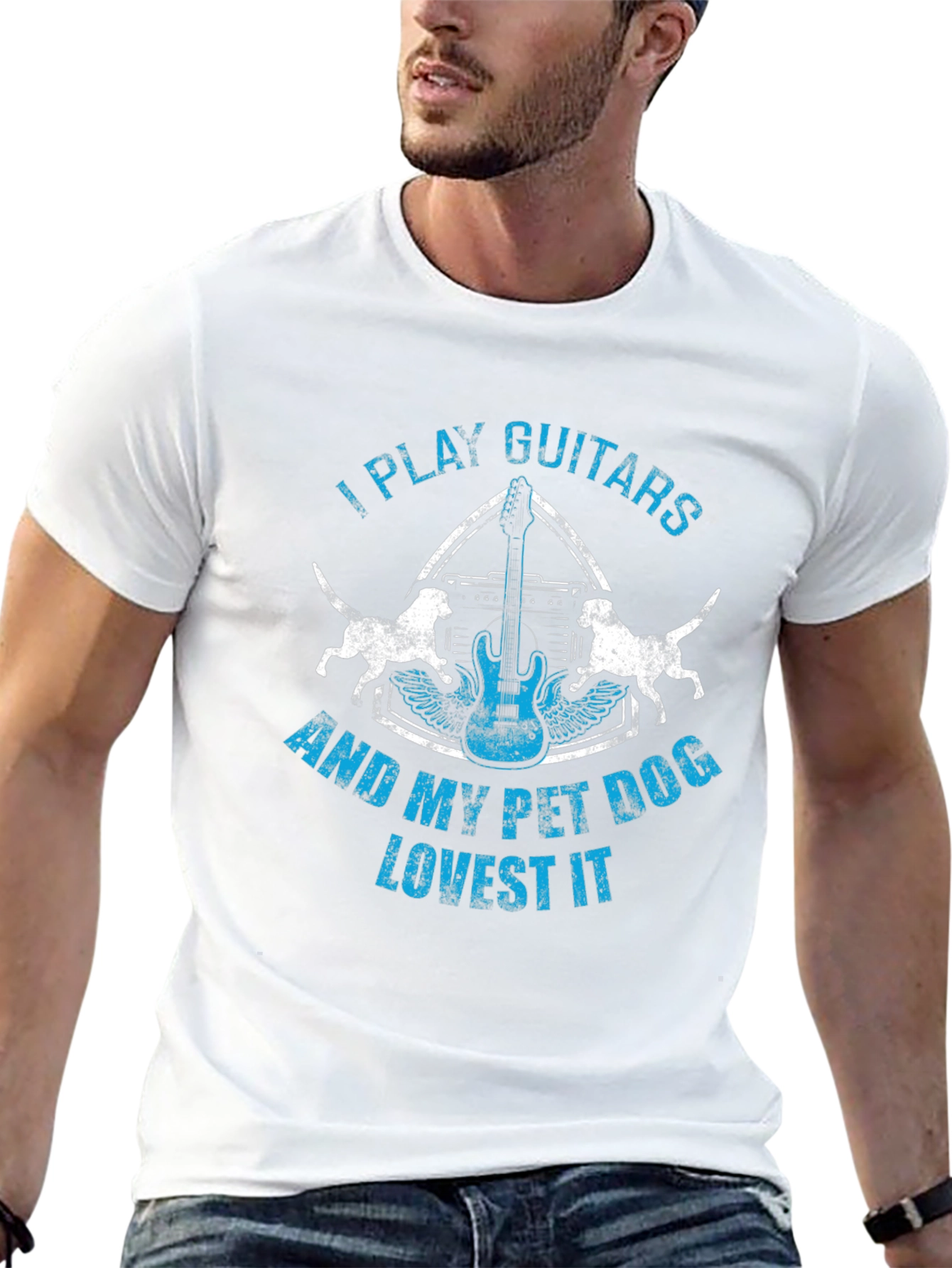 Guitar & Dog Lover Graphic Tee