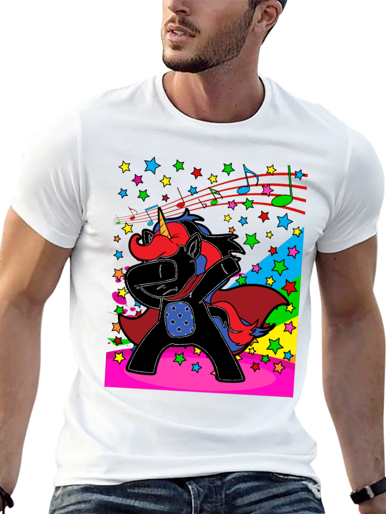 Dabbing Unicorn Stars T-Shirt