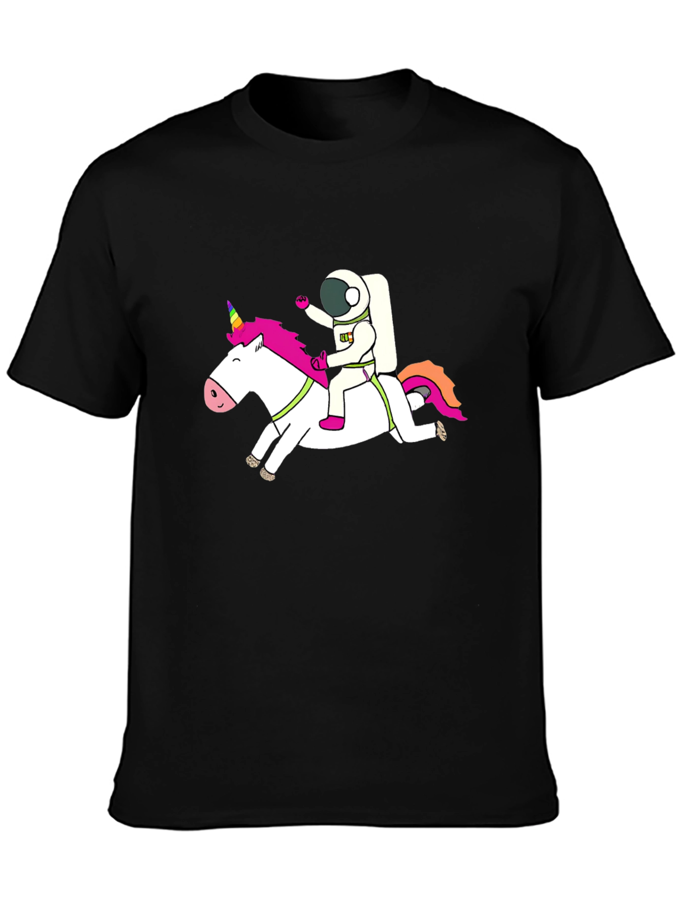 Astronaut Unicorn Black T-Shirt