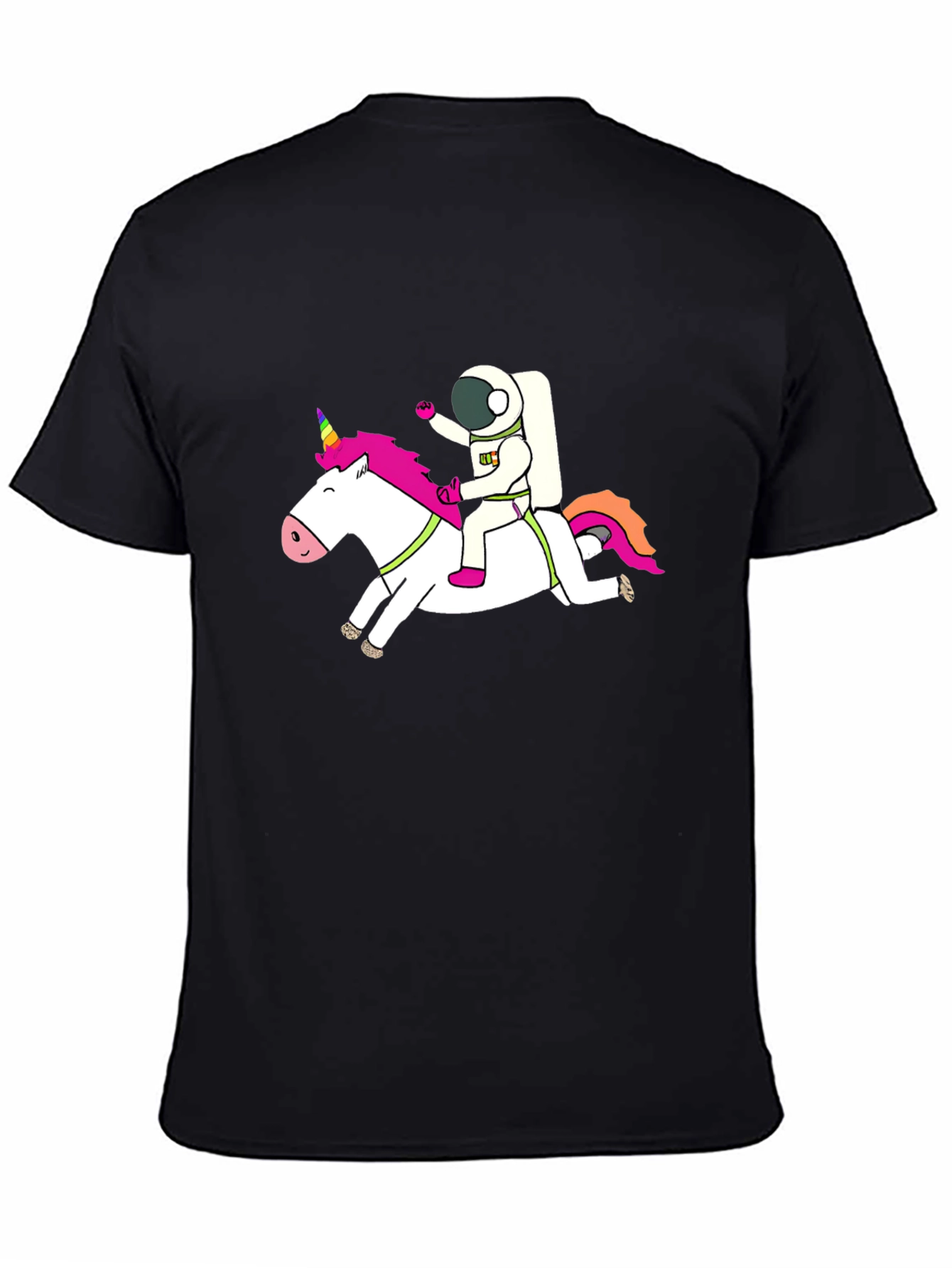 Astronaut Unicorn Black T-Shirt