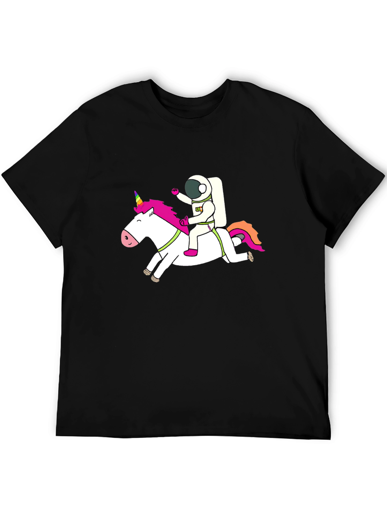 Astronaut Unicorn Black T-Shirt