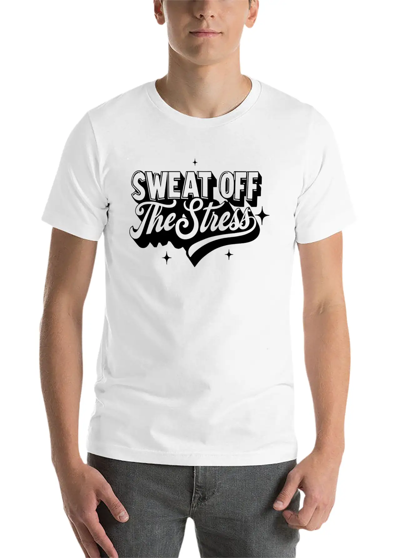 Sweat Off The Stress: Self Care Unisex Casual T-Shirt – Clean Design For Daily Comfort