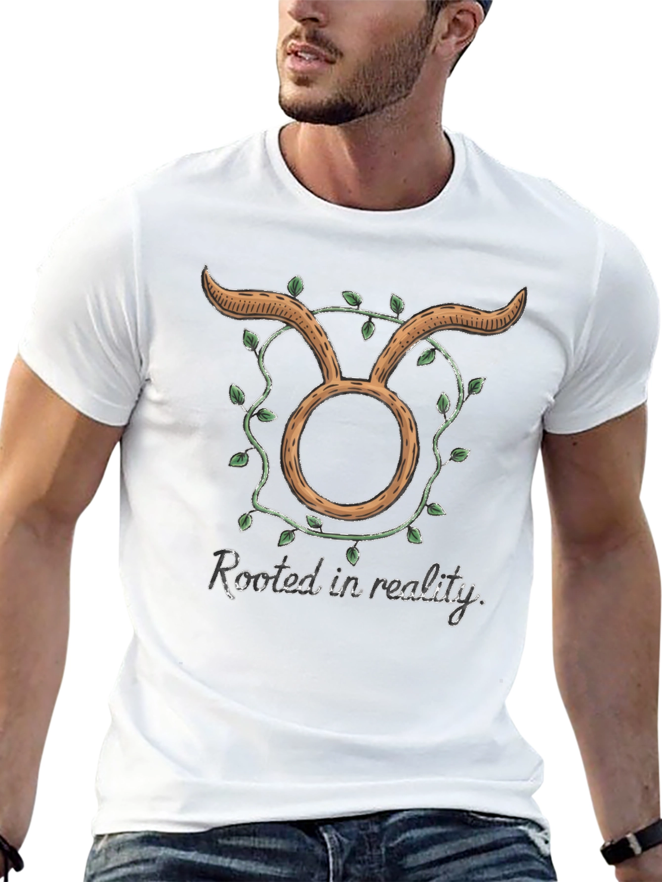 Taurus Zodiac Sign Rooted in Reality Graphic T-Shirt