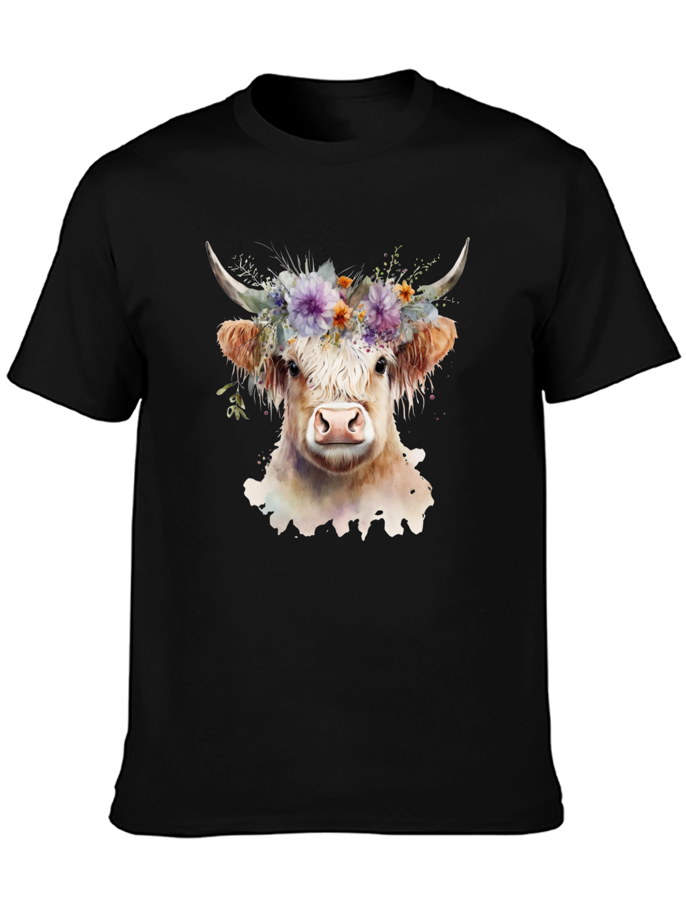 Floral Cow Graphic Tee - Unisex Soft Cotton