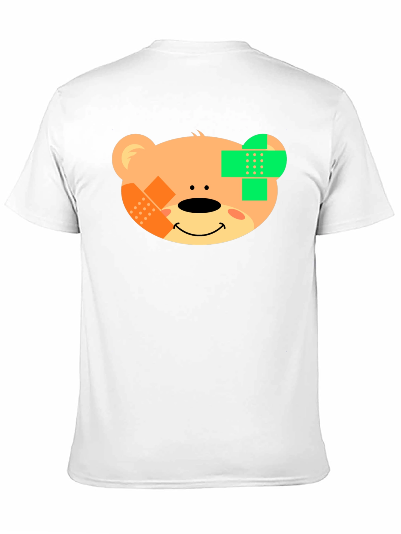 Cute Teddy Bear Bandage Black T-Shirt