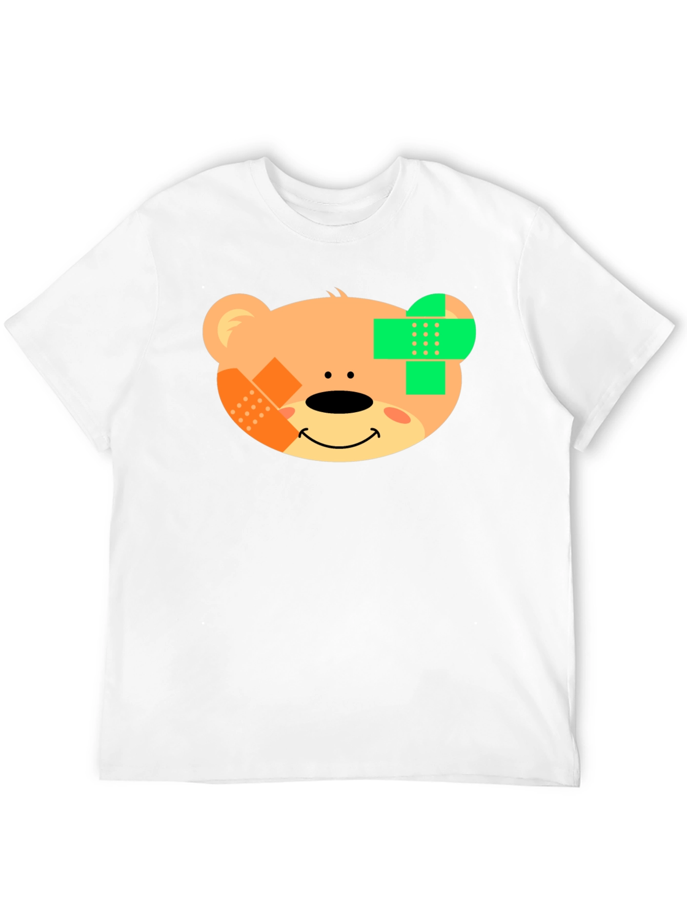 Cute Teddy Bear Bandage Black T-Shirt