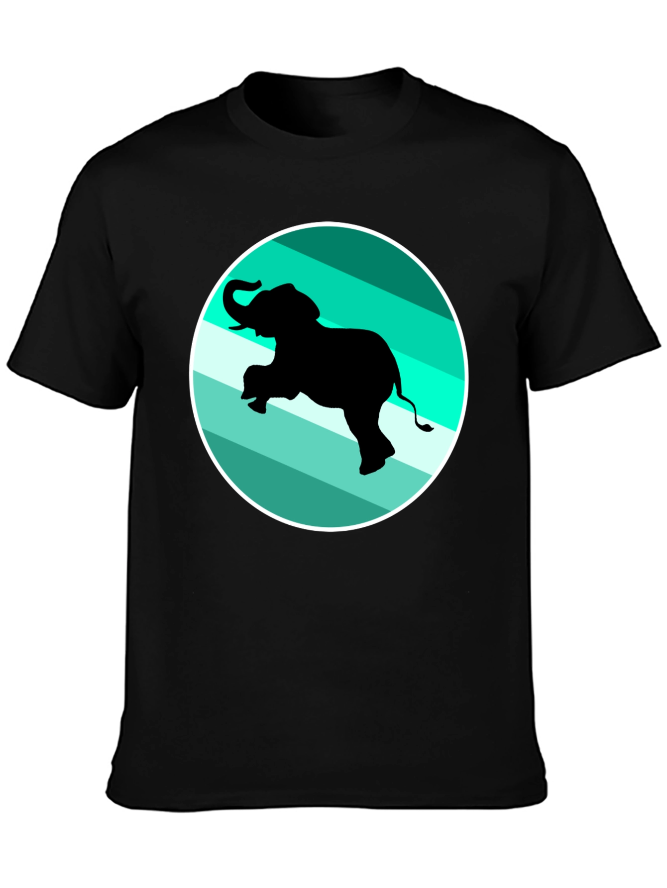 Elephant Graphic Print Crew Neck Tee