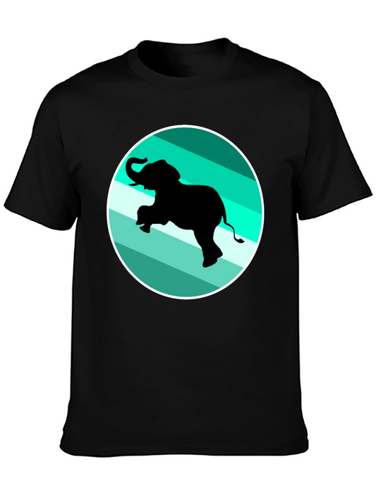 Elephant Graphic Print Crew Neck Tee