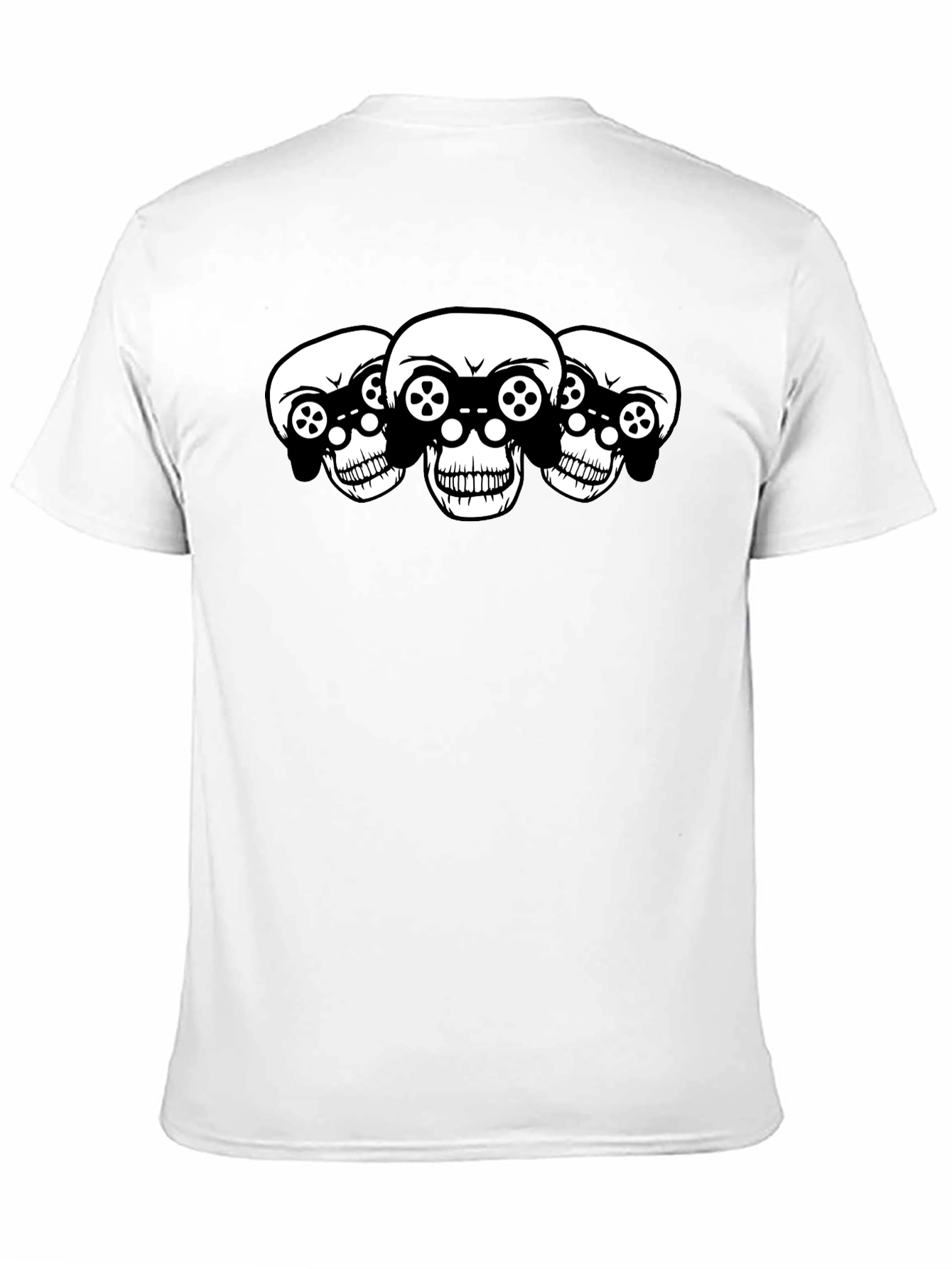 Gaming Skull T-Shirt - Black Cotton Graphic Tee