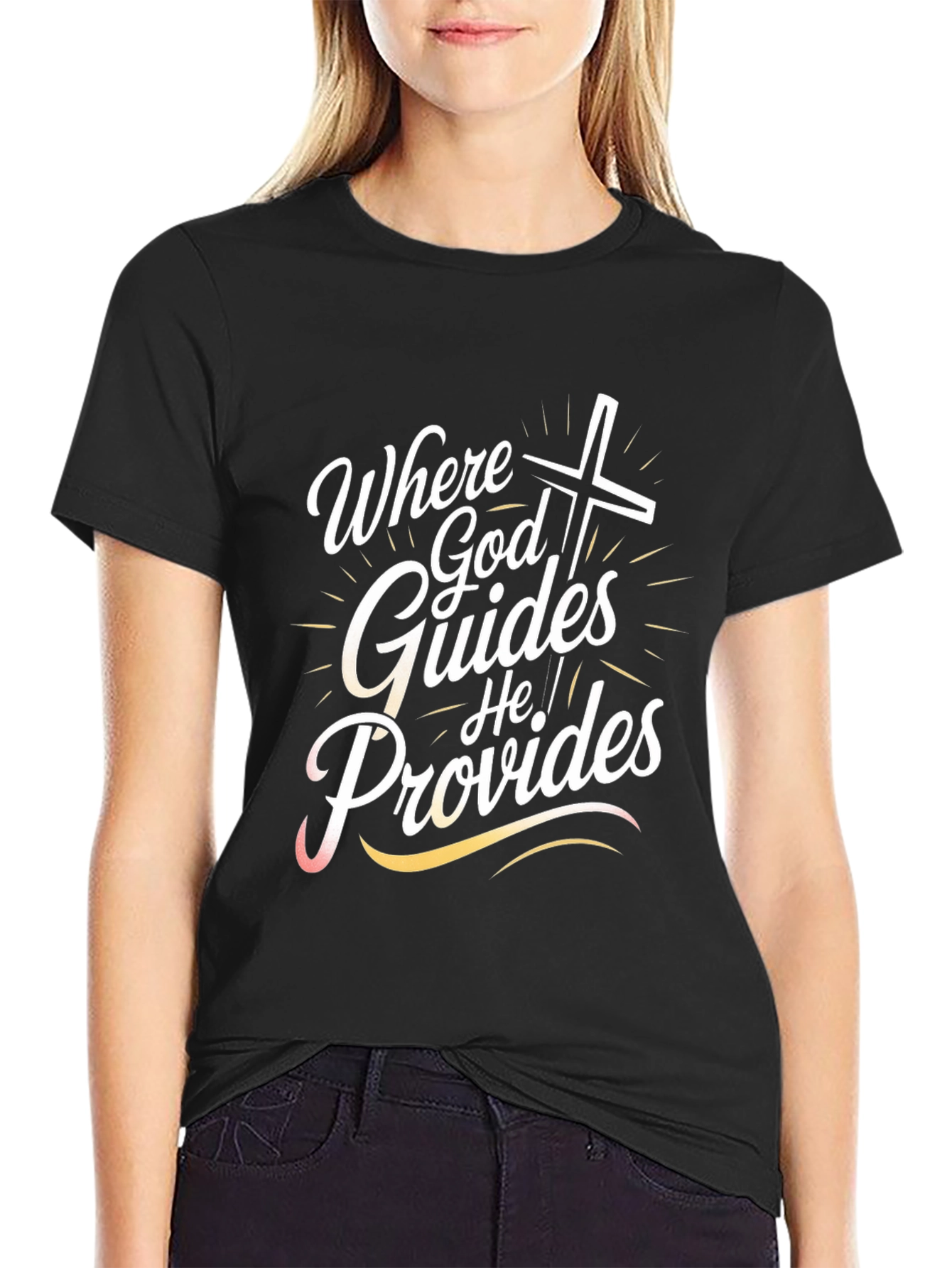 Where God Guides T-Shirt - Christian Faith Tee