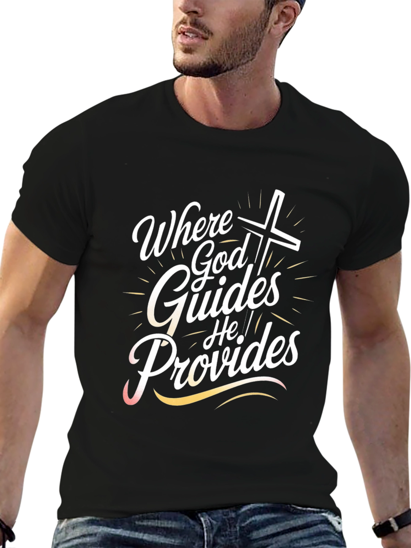 Where God Guides T-Shirt - Christian Faith Tee