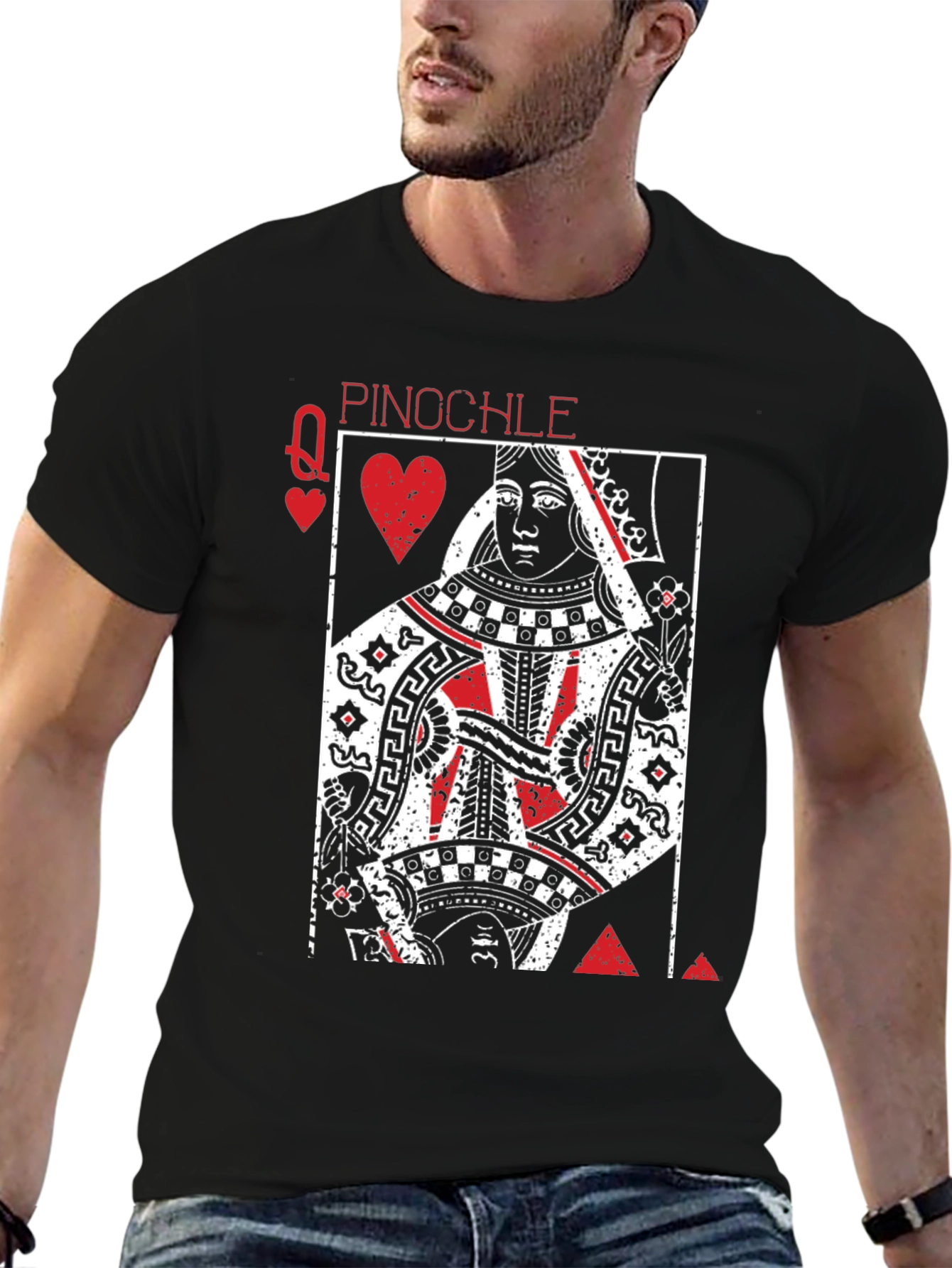 Queen of Hearts Pinocle Graphic T-Shirt