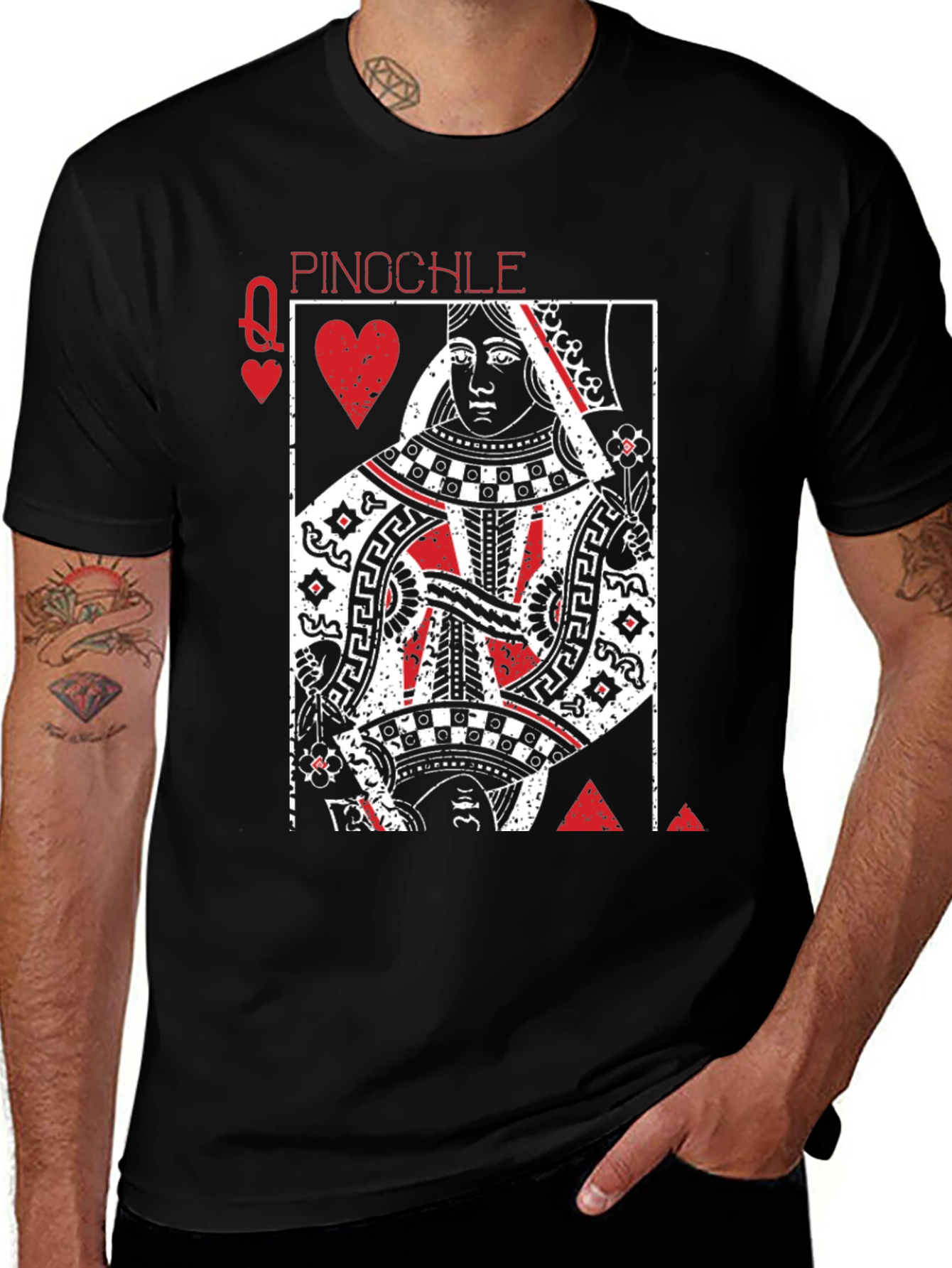 Queen of Hearts Pinocle Graphic T-Shirt