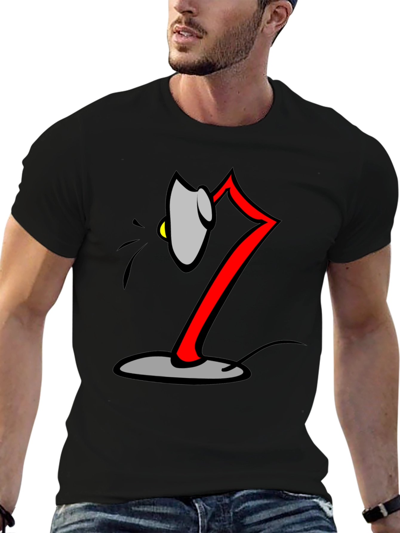 Cartoon Lamp Black T-Shirt