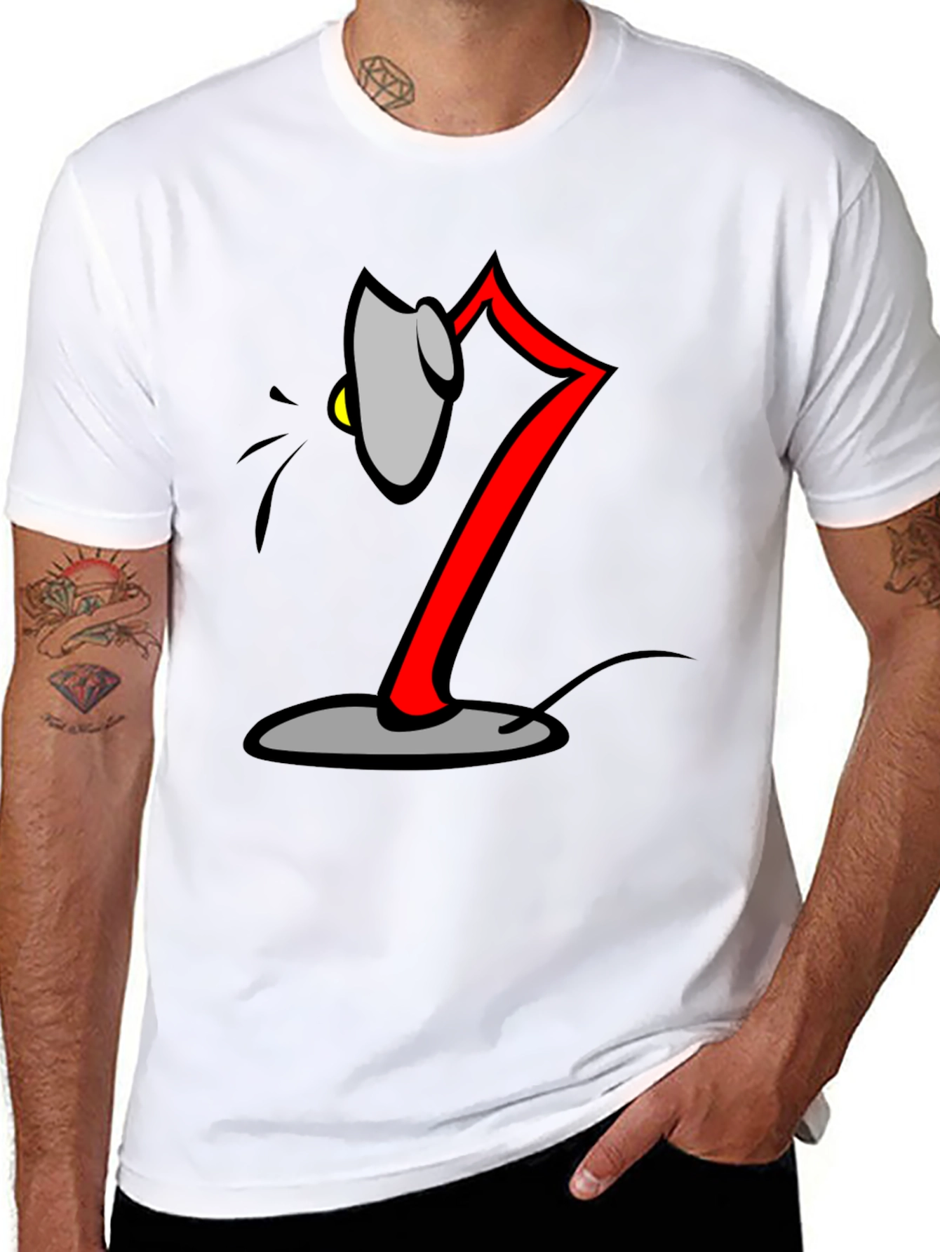 Cartoon Lamp Black T-Shirt