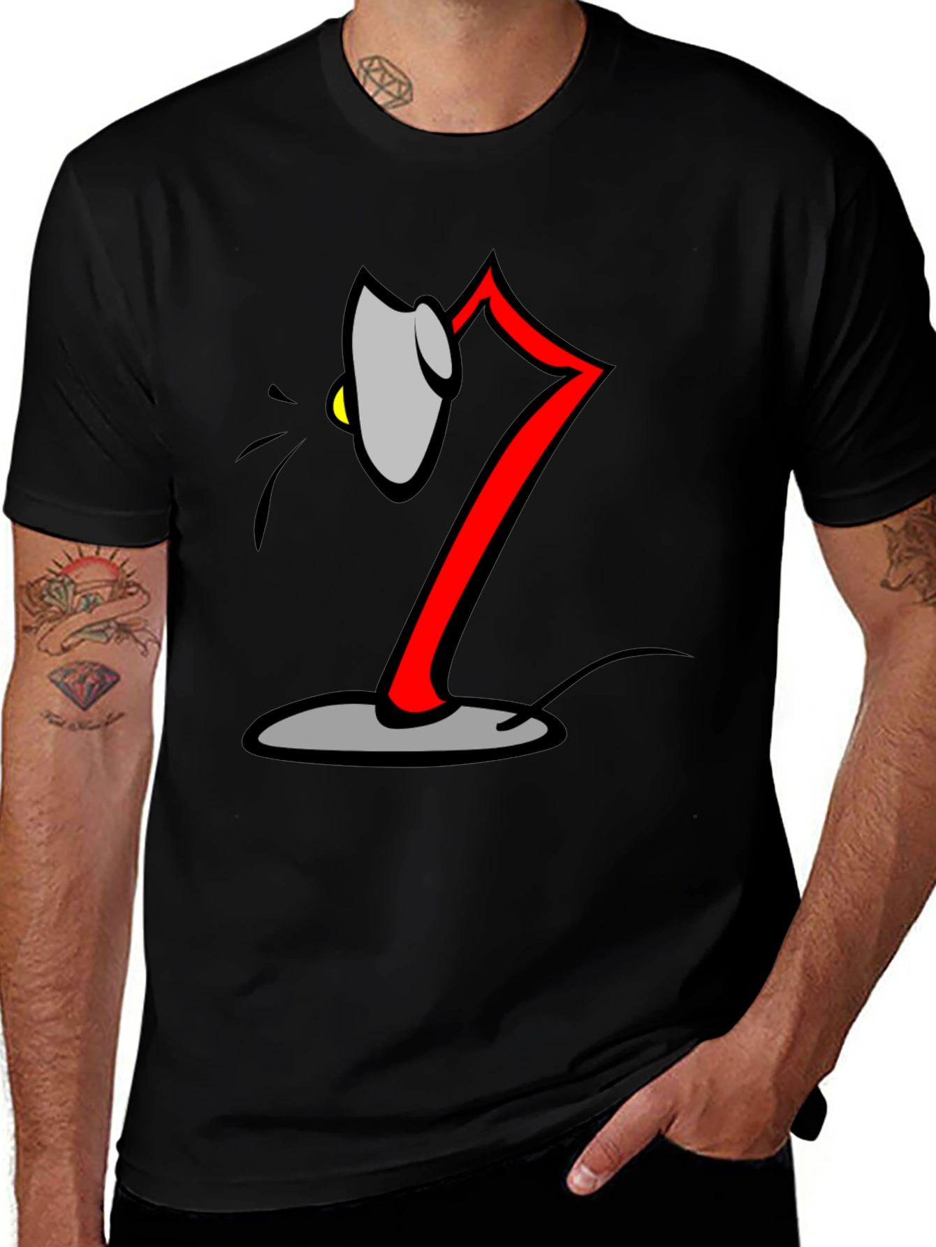 Cartoon Lamp Black T-Shirt