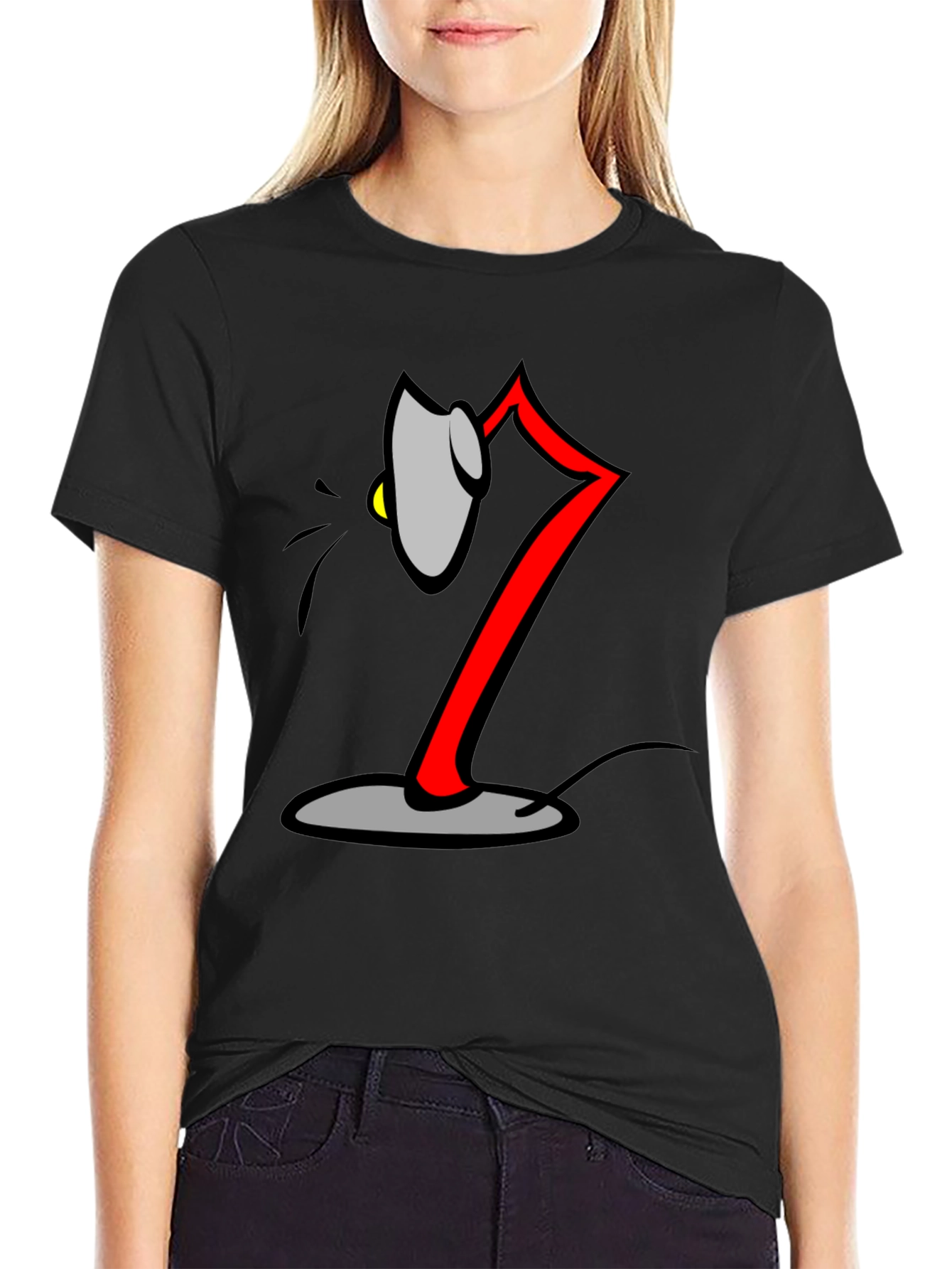 Cartoon Lamp Black T-Shirt