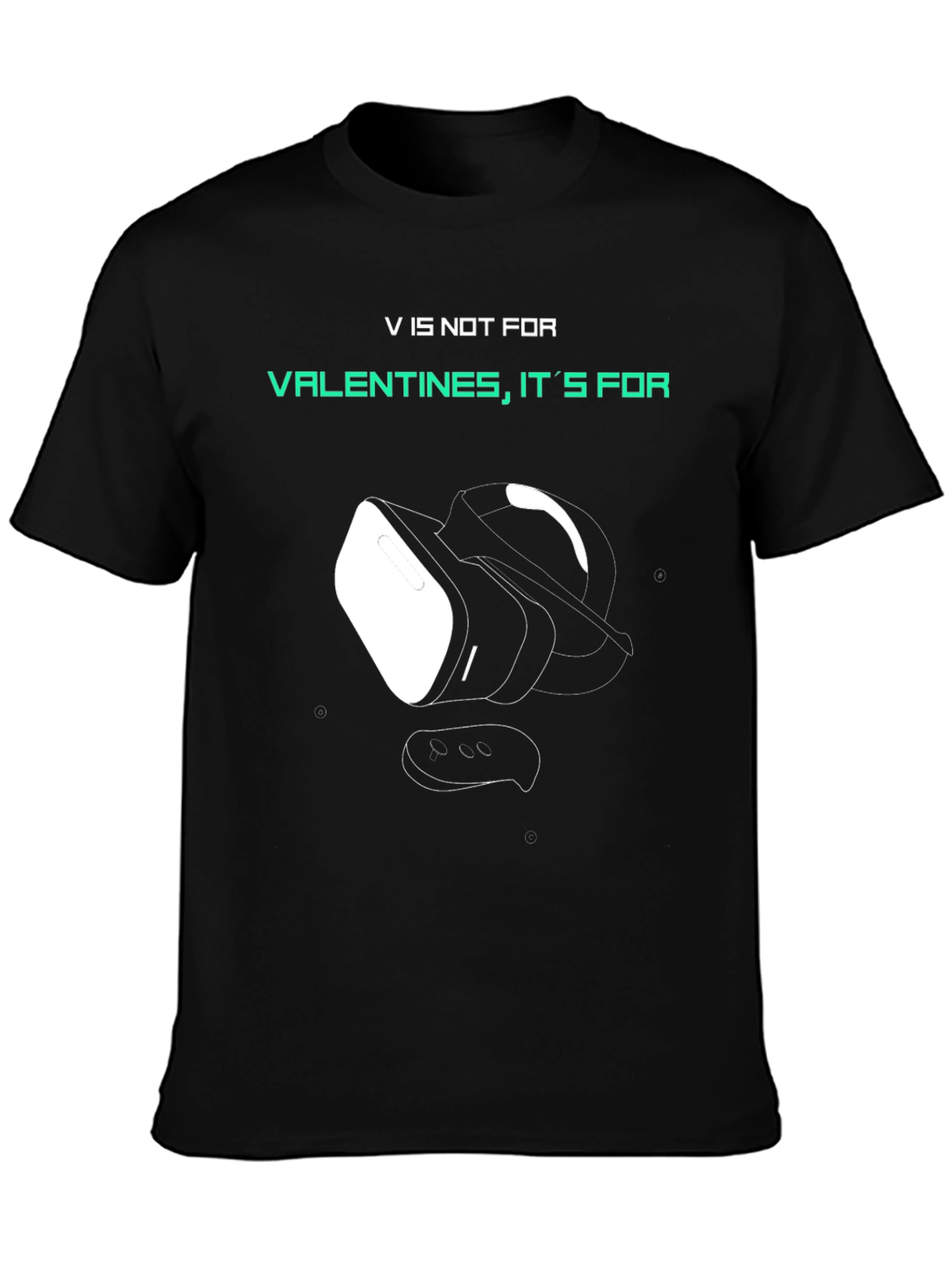 Gamer VR Valentines Day Black T-Shirt
