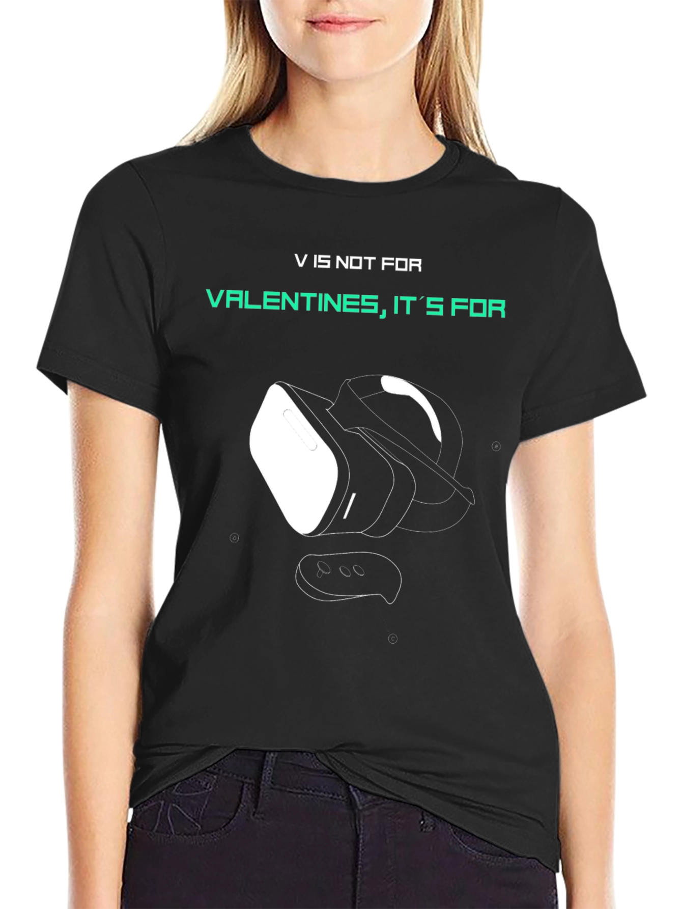 Gamer VR Valentines Day Black T-Shirt