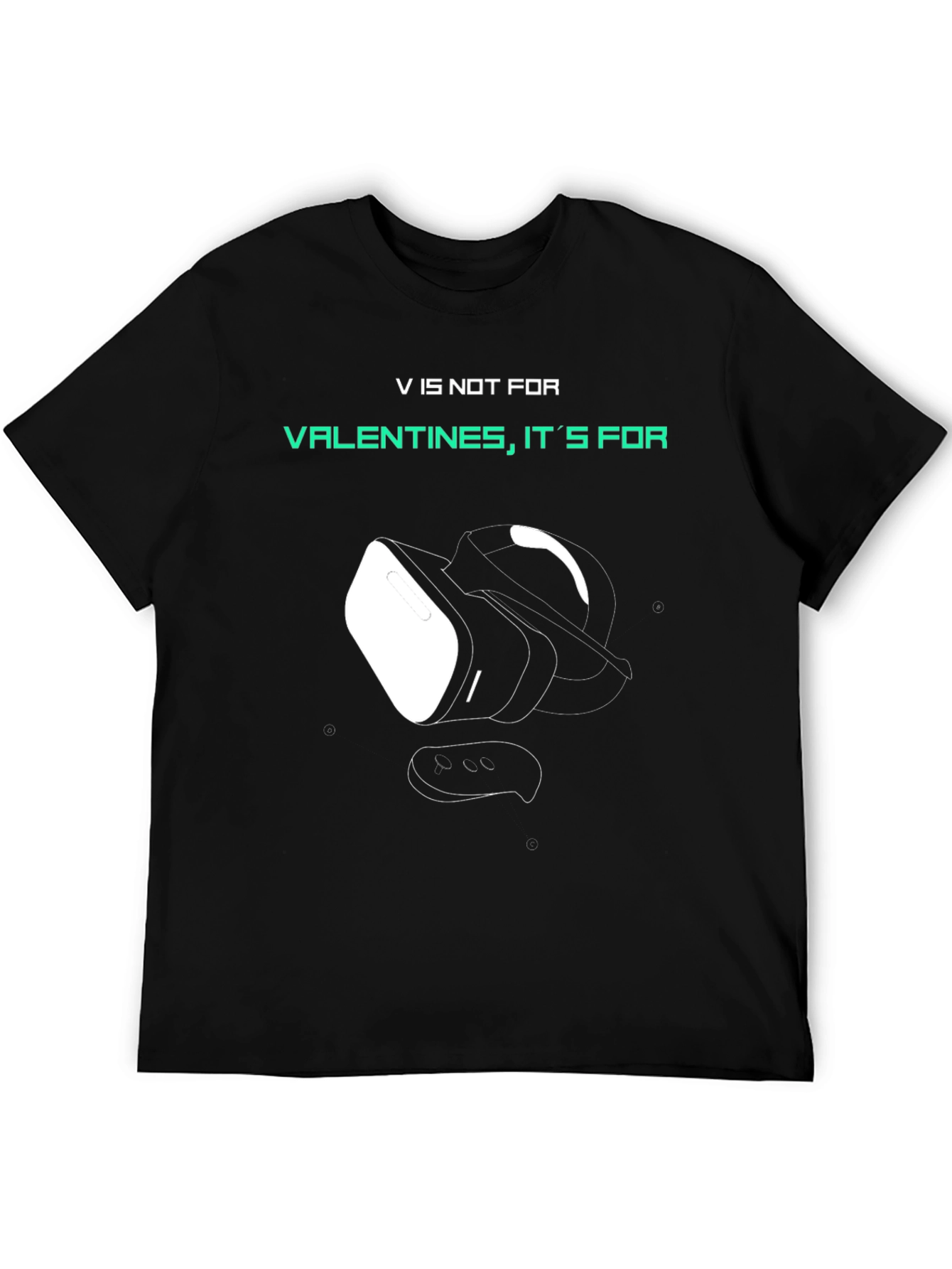 Gamer VR Valentines Day Black T-Shirt