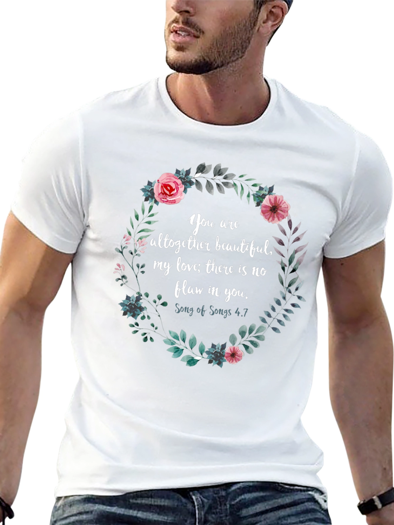 Floral Wreath Inspirational Christian T-Shirt