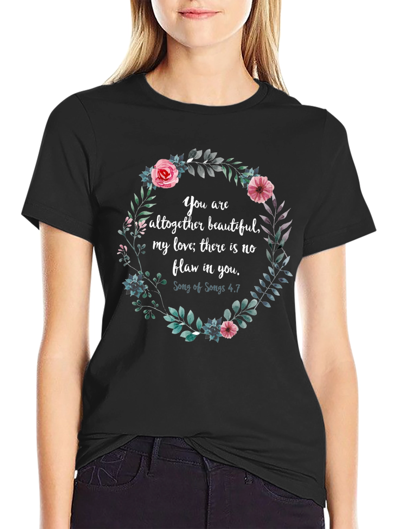 Floral Wreath Inspirational Christian T-Shirt