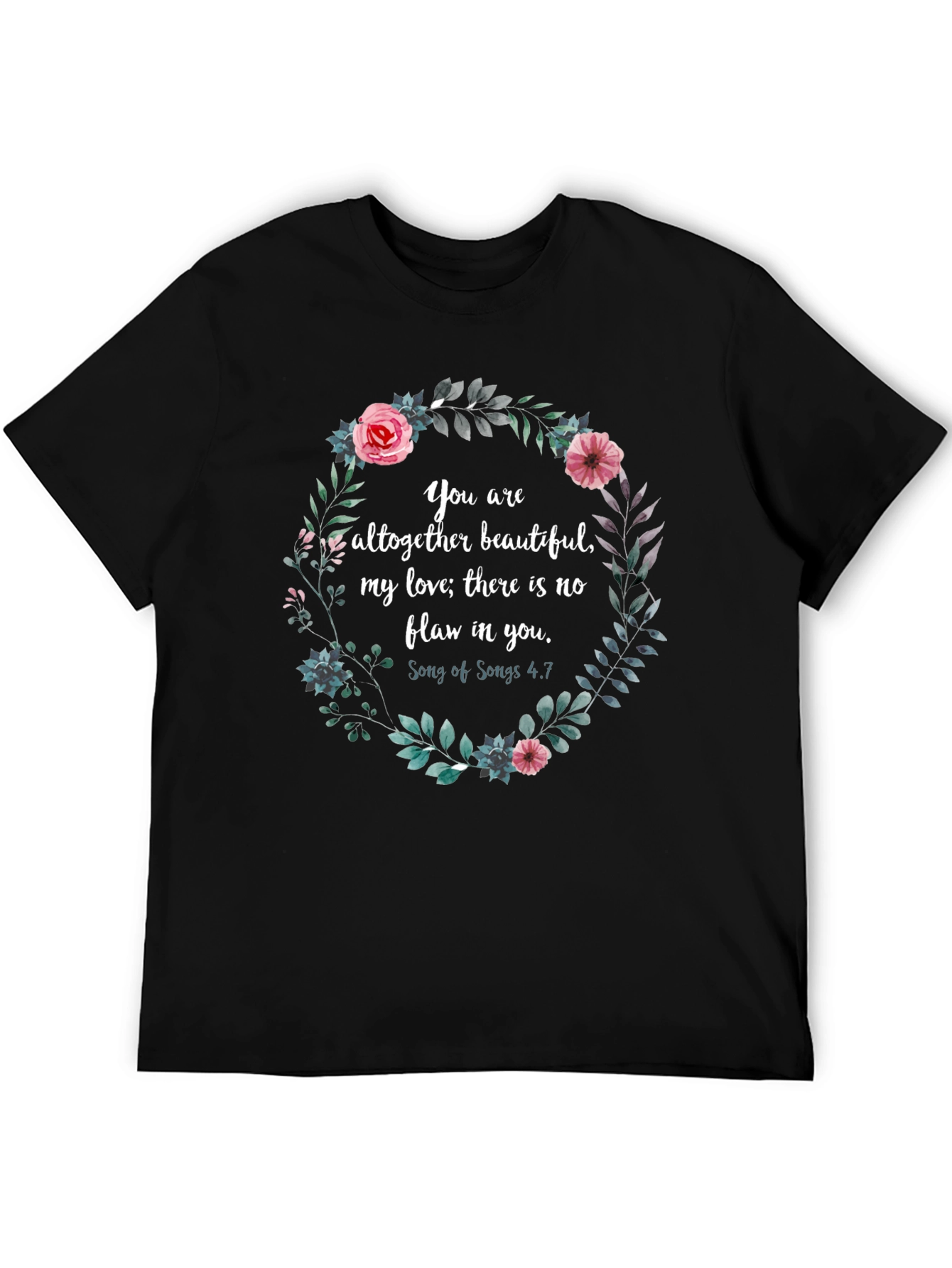 Floral Wreath Inspirational Christian T-Shirt