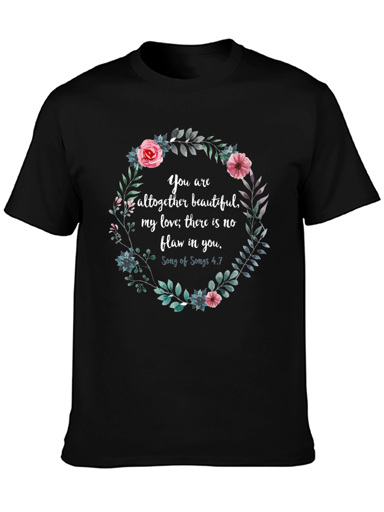 Floral Wreath Inspirational Christian T-Shirt