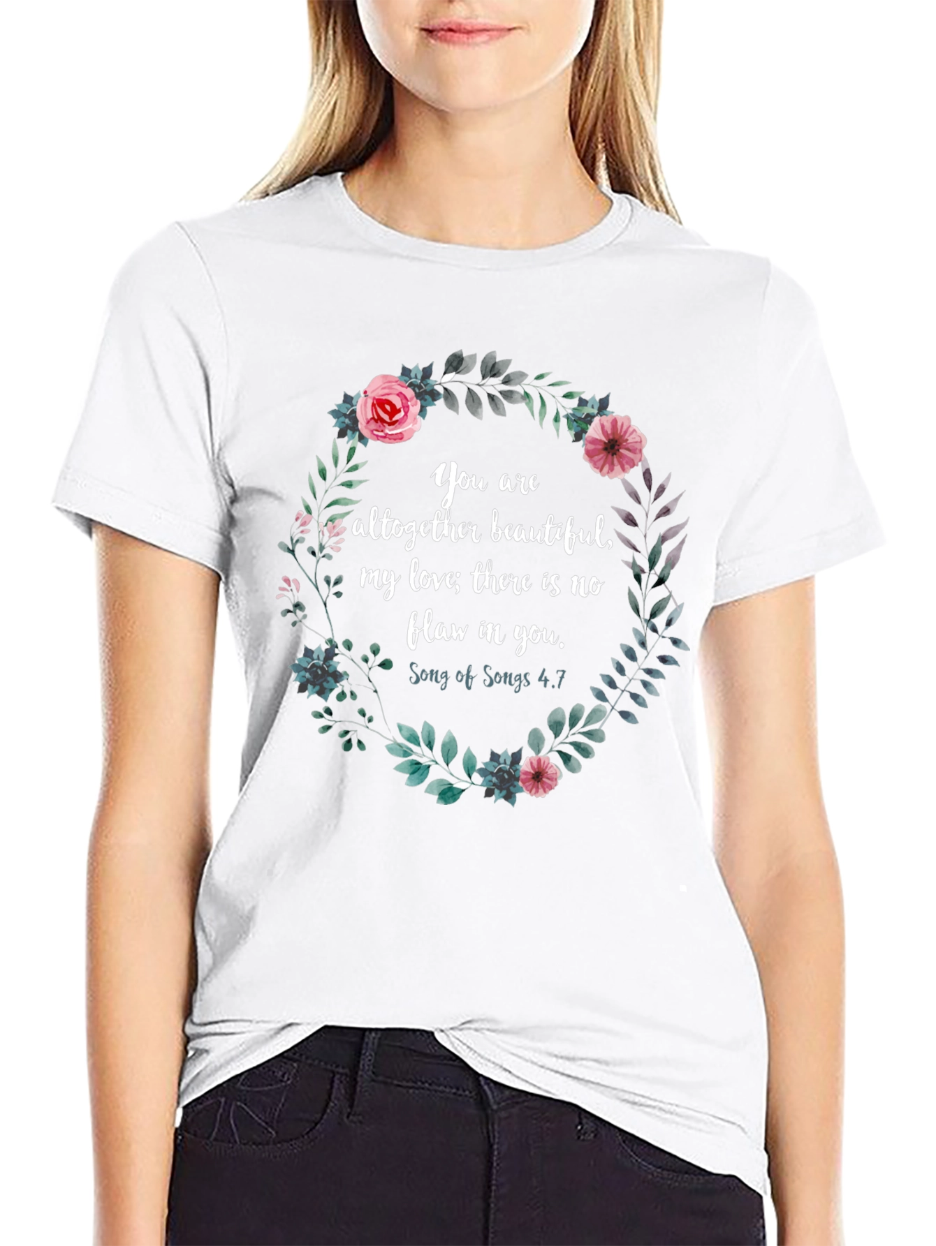Floral Wreath Inspirational Christian T-Shirt