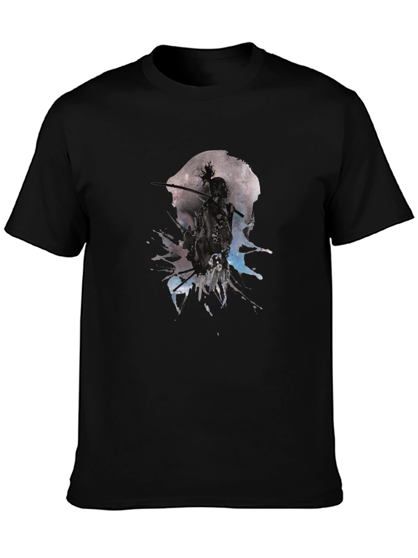 Samurai Moon Splash Black Graphic Tee