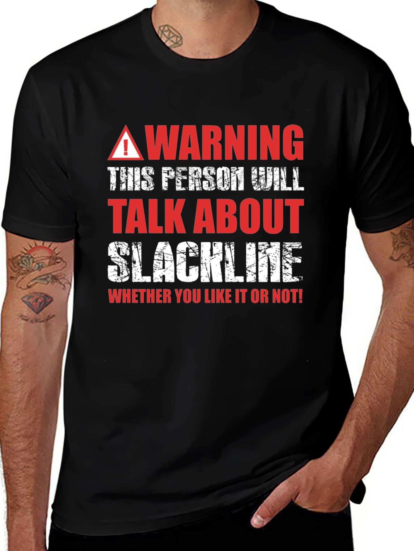 Warning Slackline T-Shirt - Talk About Slackline
