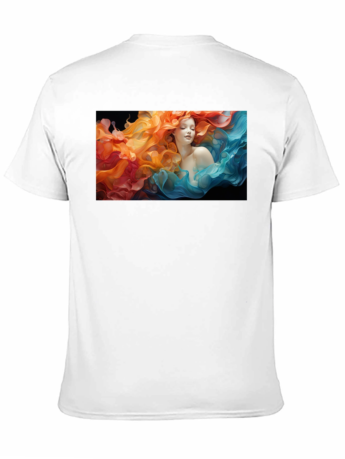 Woman Flowing T-Shirt: Artistic Graphic Tee