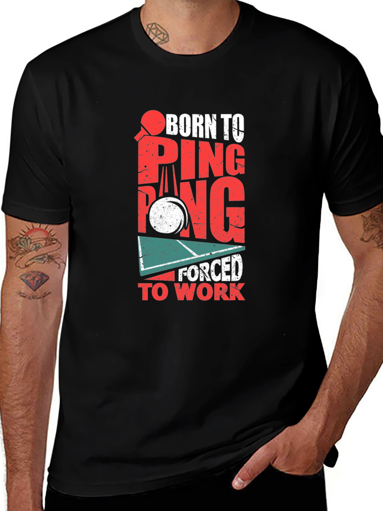 Born to Ping Pong Black T-Shirt