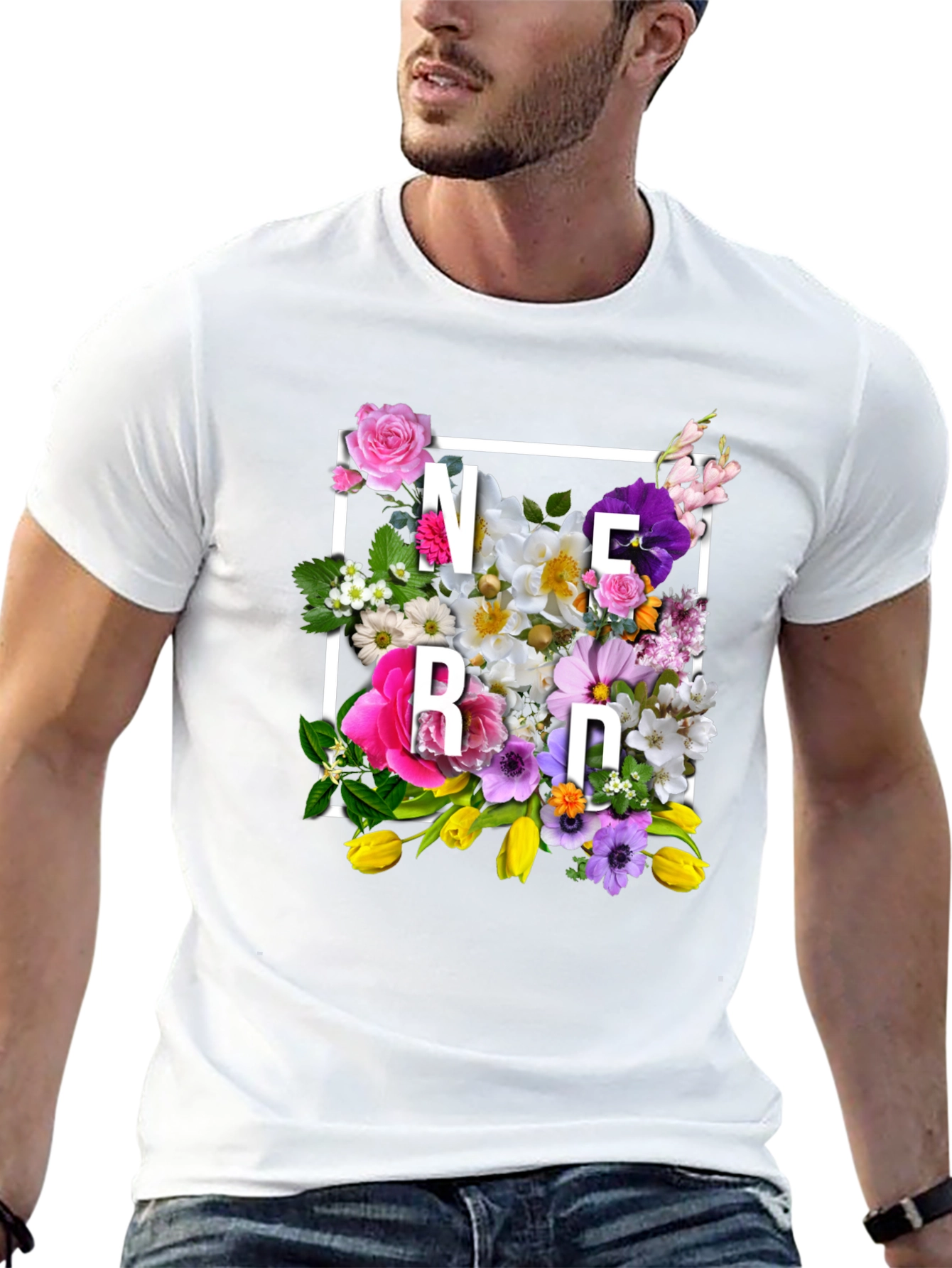 Floral Nerd T-Shirt - Trendy Geek Chic Tee